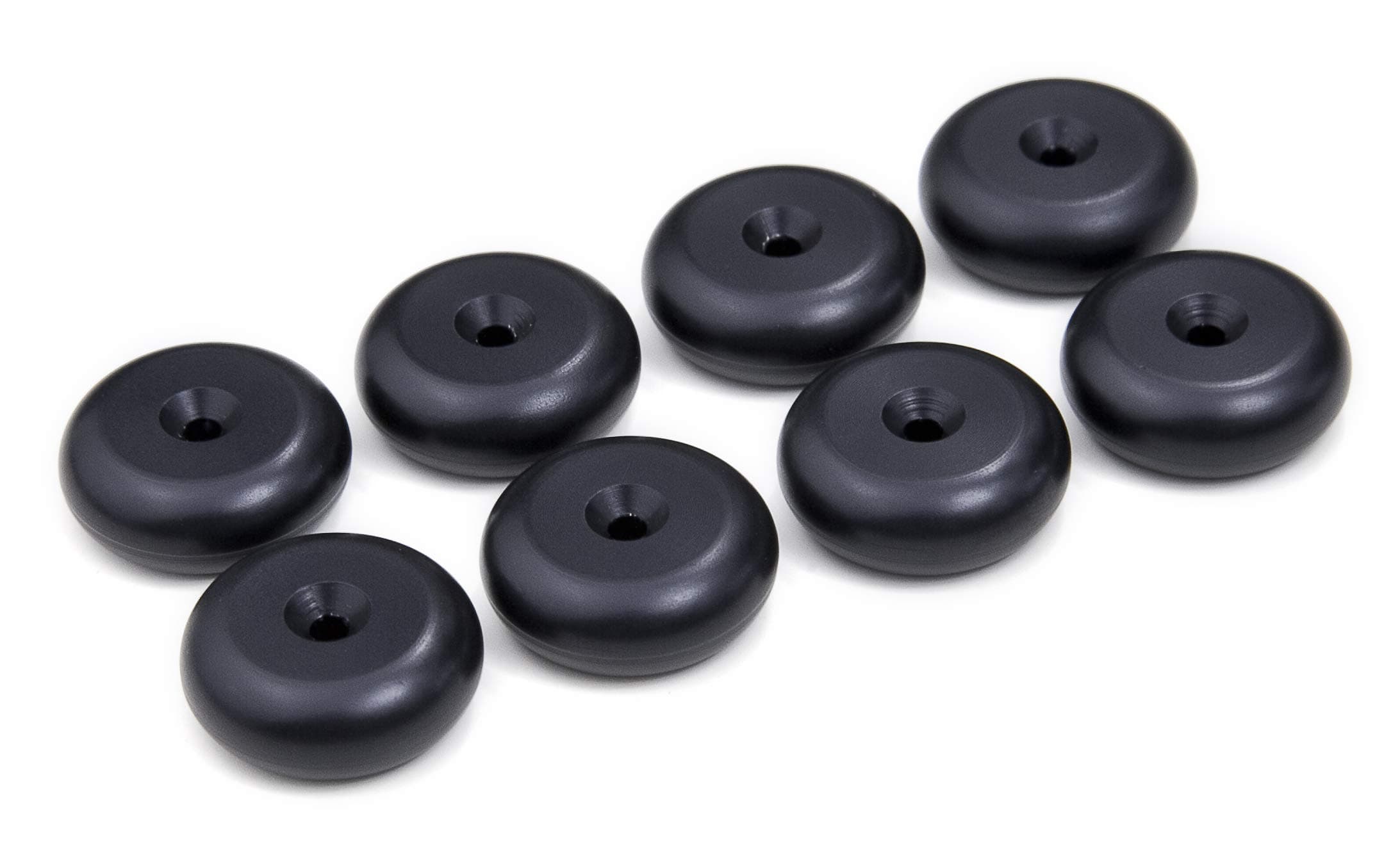 PrecisionGeek – Speaker Spike Pads Ø20 mm, Round Shape, Black Aluminium, Vibration Dampers for HiFi Speakers, Subwoofers, Cabinets, Stands and Soundbars – Set of 8 Pads