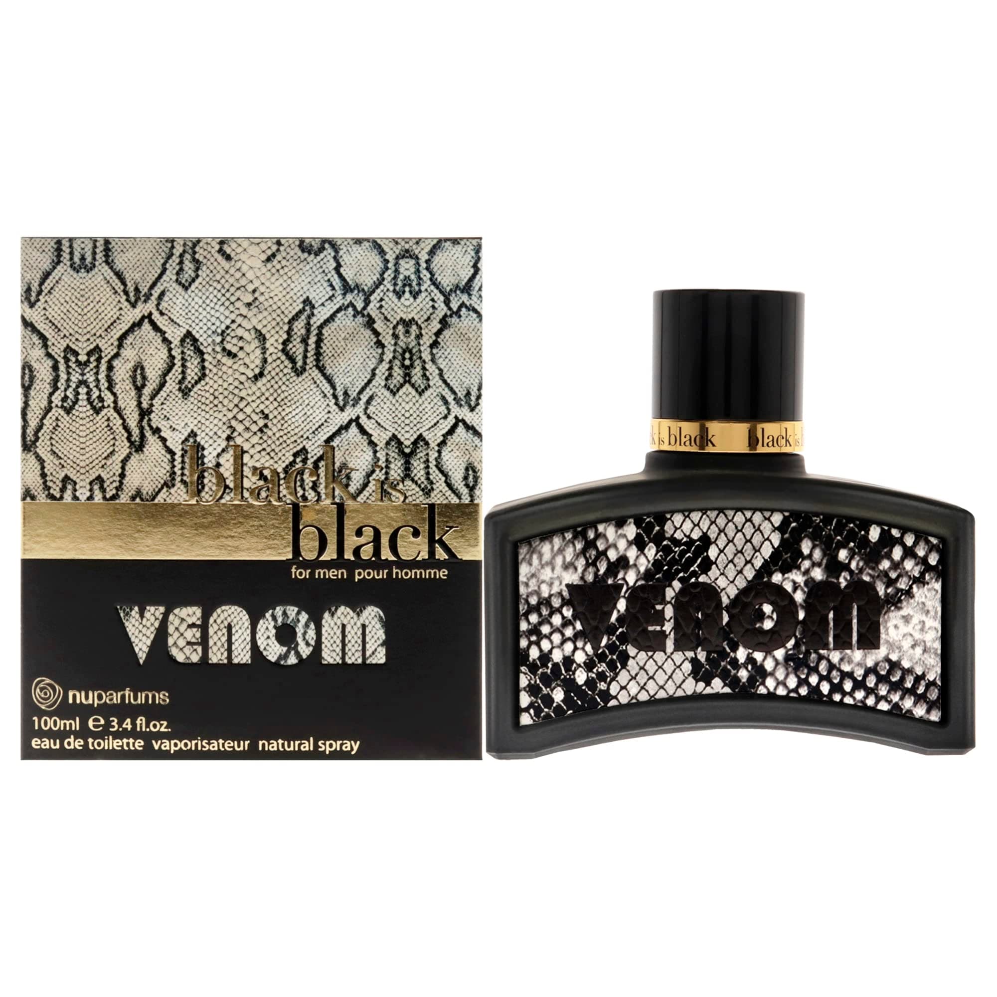 NU Parfums Black is Black Venom Pour Homme Eau De Toilette Spray, 3.4 Ounce