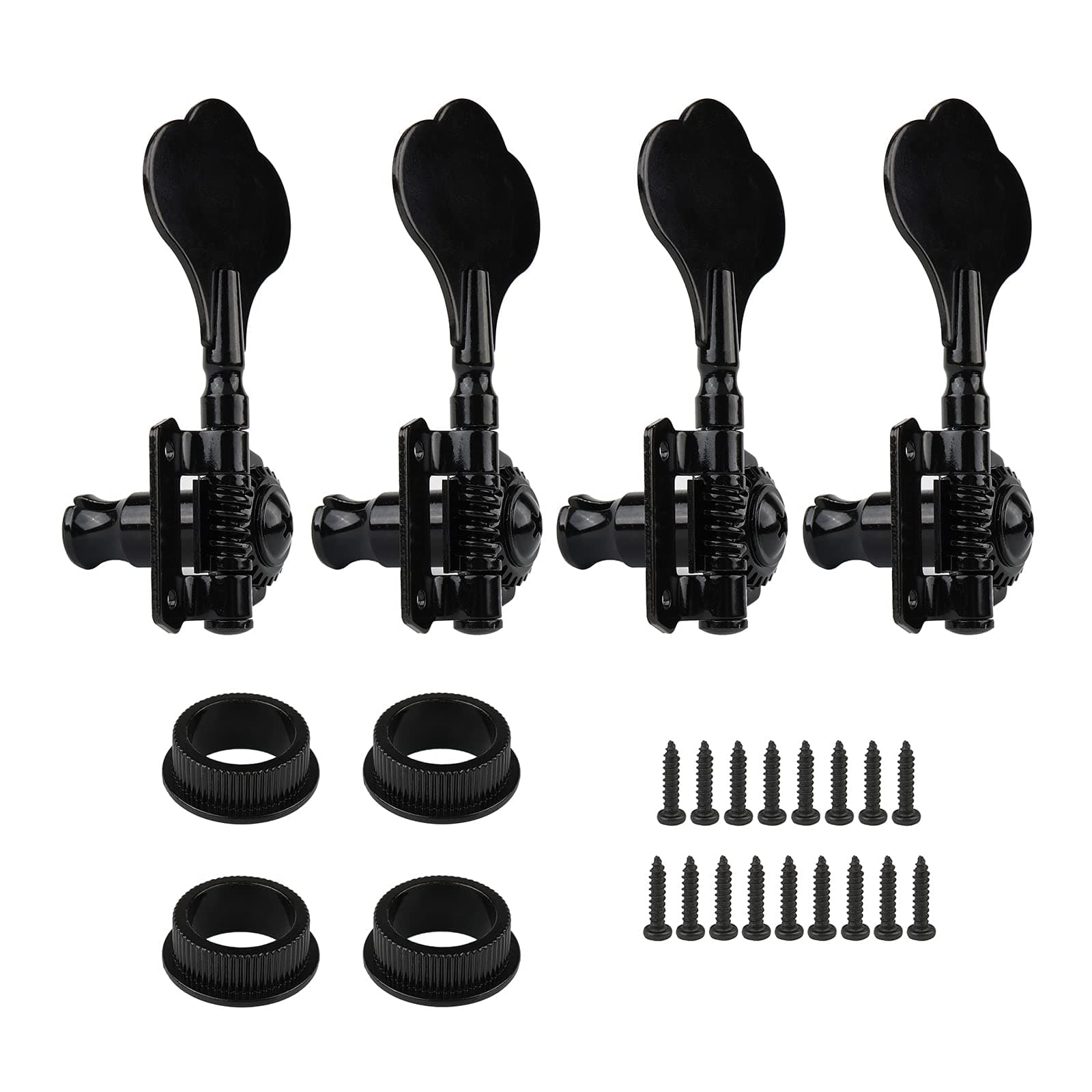 4R Bass Guitar Tuning Pegs Bass Vintage Opened Machine Heads Black