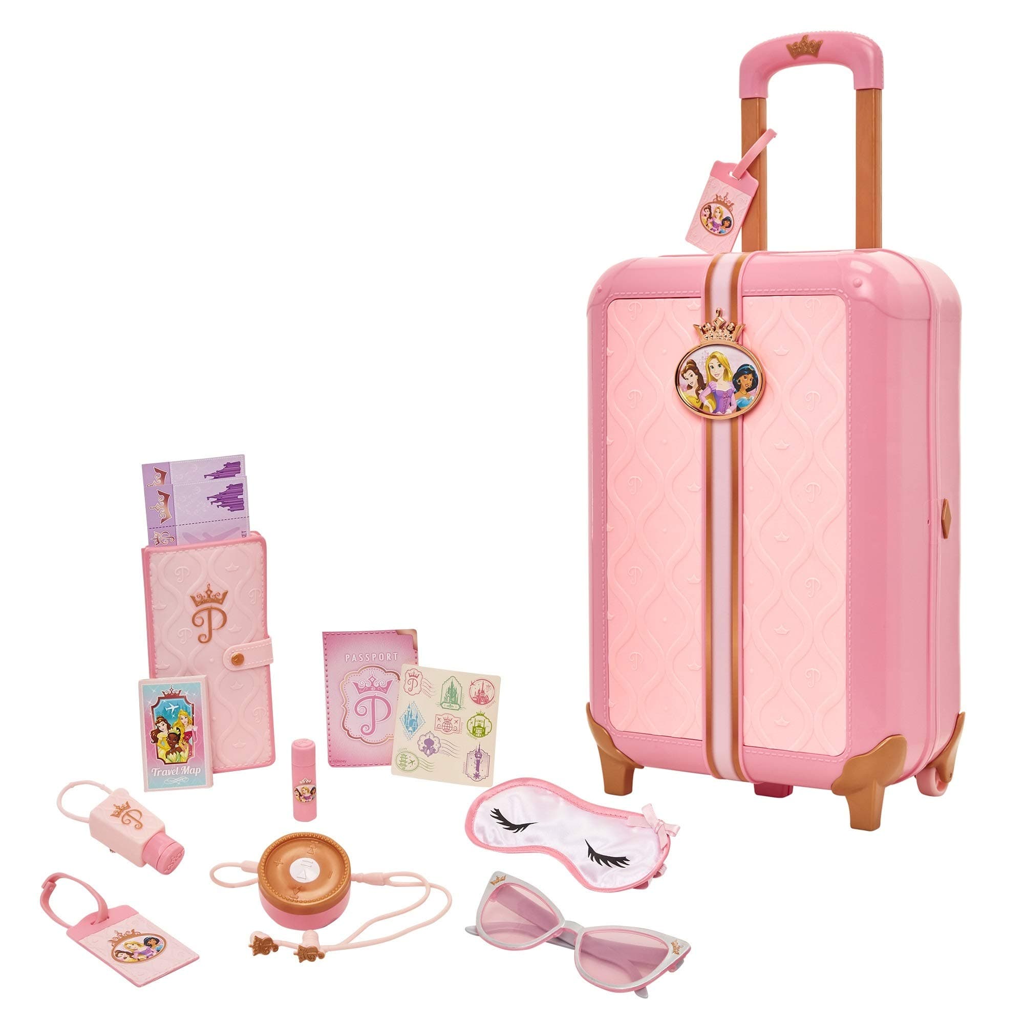 Disney Princess Travel Suitcase Play Set for Girls with Luggage Tag by Disney