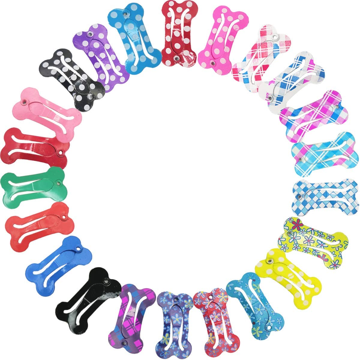 DeaLott 22PCS Pet Hair Clips 1'' Mini Bone Clips for Puppy Cats Dogs Hair Accessories