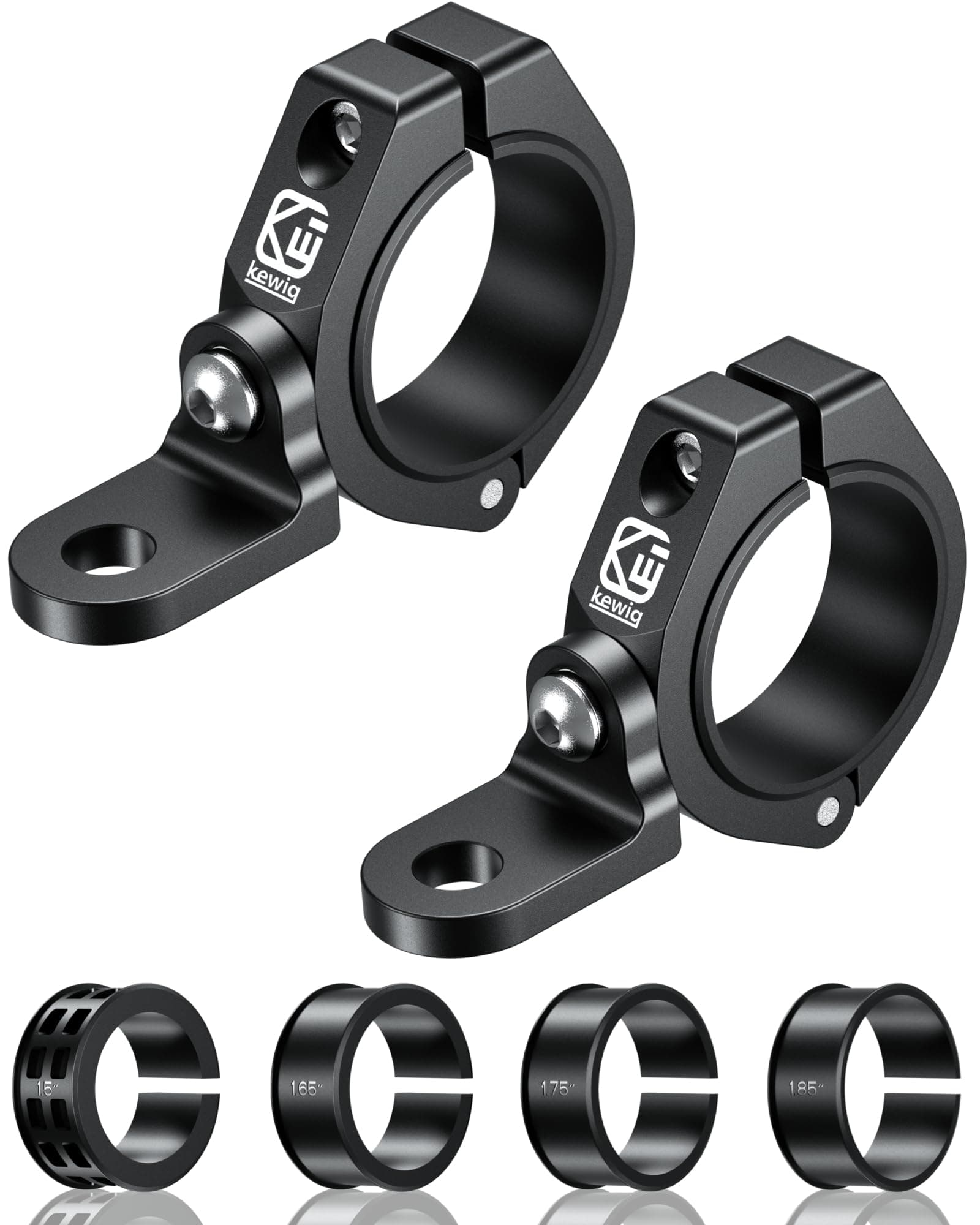 BRCOVAN 2PCS UTV Whip Light and Flag Mounts, Solid Aluminum Alloy, 360° Adjustable Roll Bar Clamp Holder Fit 1.5''/1.65''/1.75''/1.85''/2'' Roll Cage