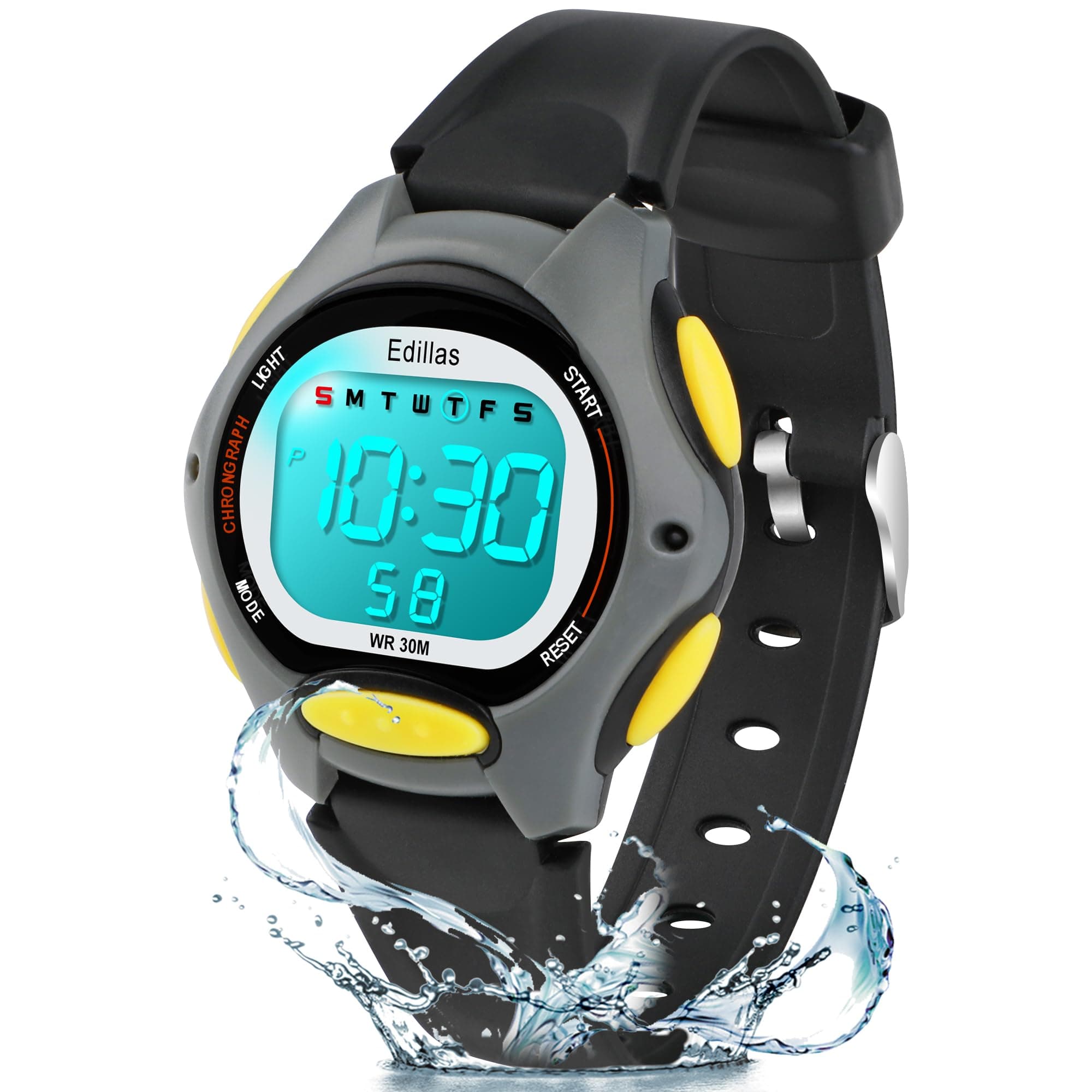 Kids Watches Digital Girls Boys,7 Colors Waterproof Wristwatches for Child Sport Outdoor Multifunctional with Stopwatch/Alarm Watch for Kids Ages 4-12