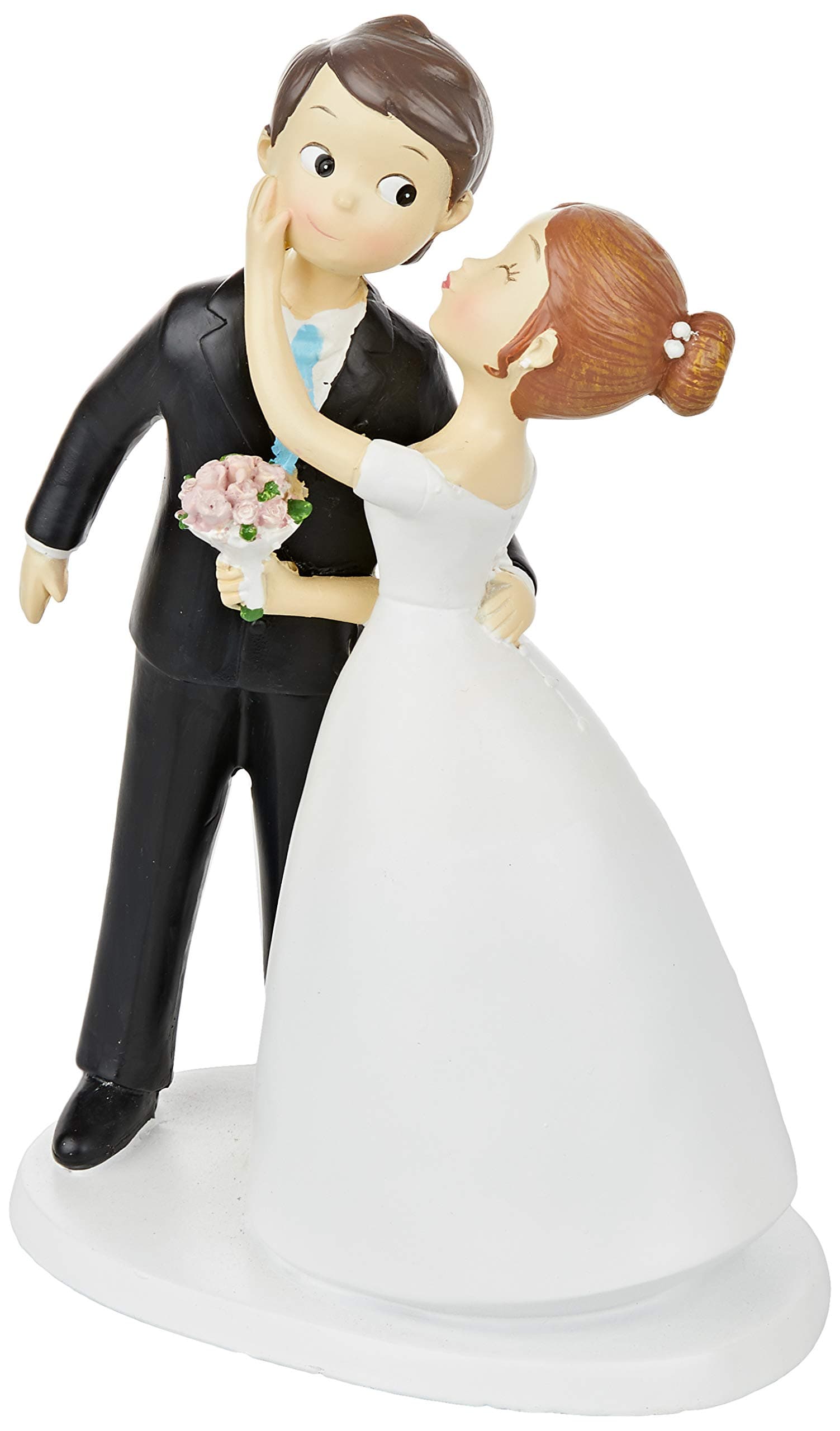 Mopec Y971 – Figure Cake Topper, Wedding Couple Kissing, 21 cm, Off White