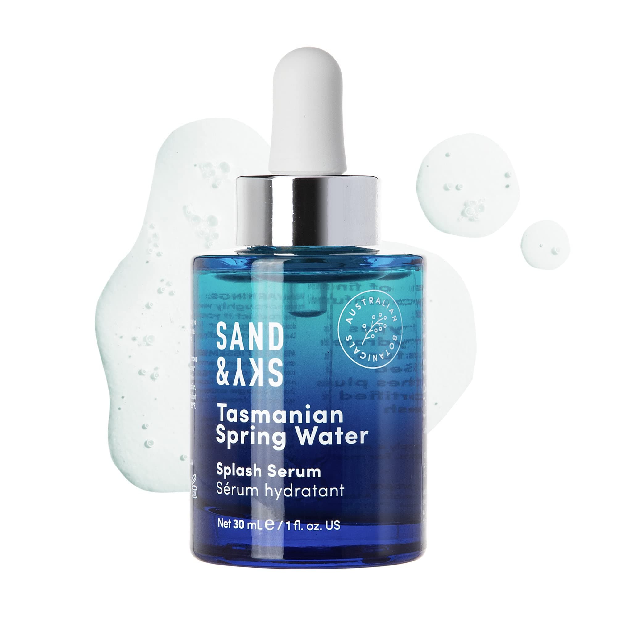 Sand & Sky Hyaluronic Acid Serum for Face - Hydrating Serum with Probiotics & Fermented Sea Kelp, Fine Line Reducing Face Serum, Plumps Skin & Smooths Wrinkles, 1 fl oz