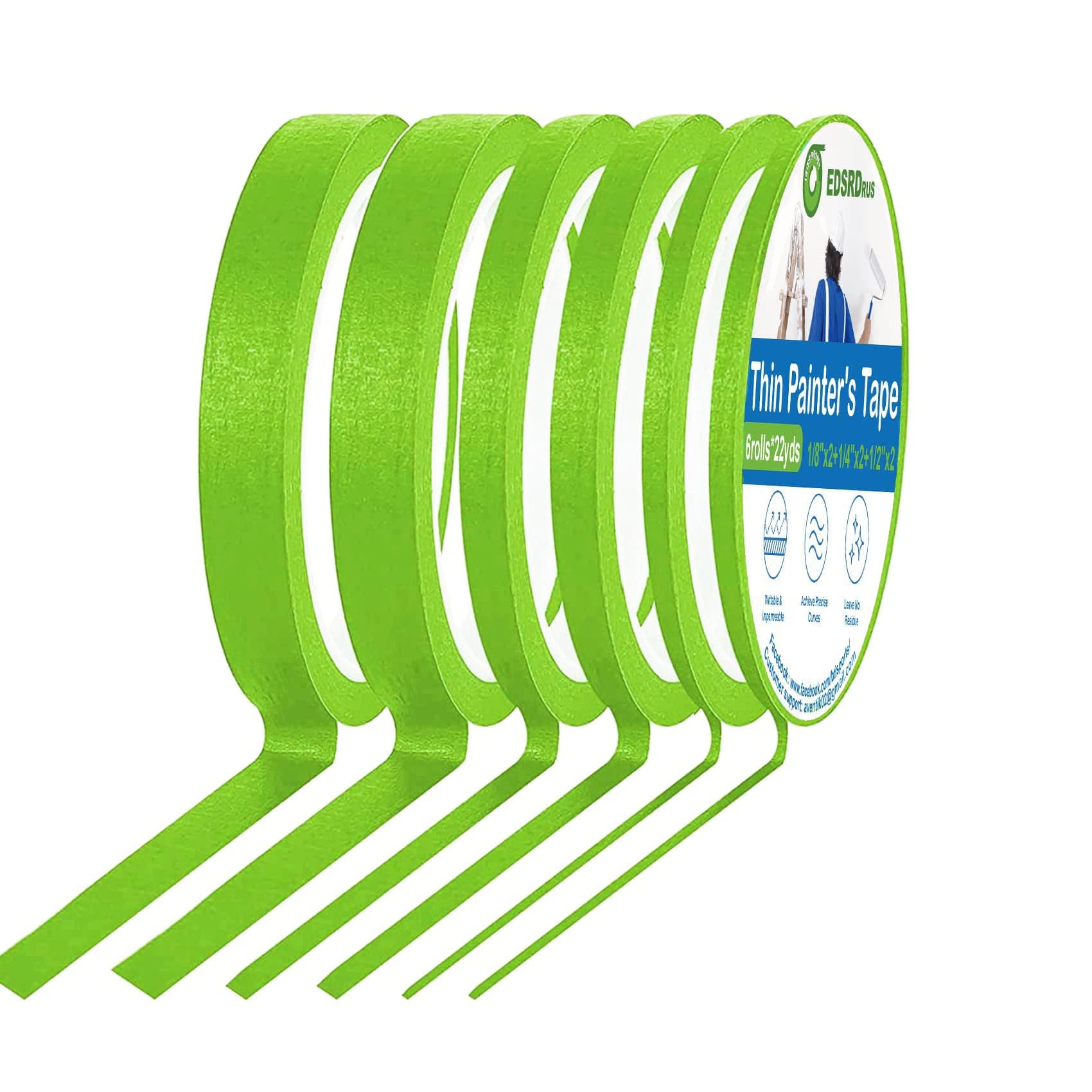 EDSRDRUS Thin Painters Tape 1/8", 1/4", 1/2" Width Options Painter's Tape Paint Tape Fine Line Masking Tape, Pinstriping Tape, DIY Art, Wall Decoration, Car Auto Paint Smart Selection 3" Large Core