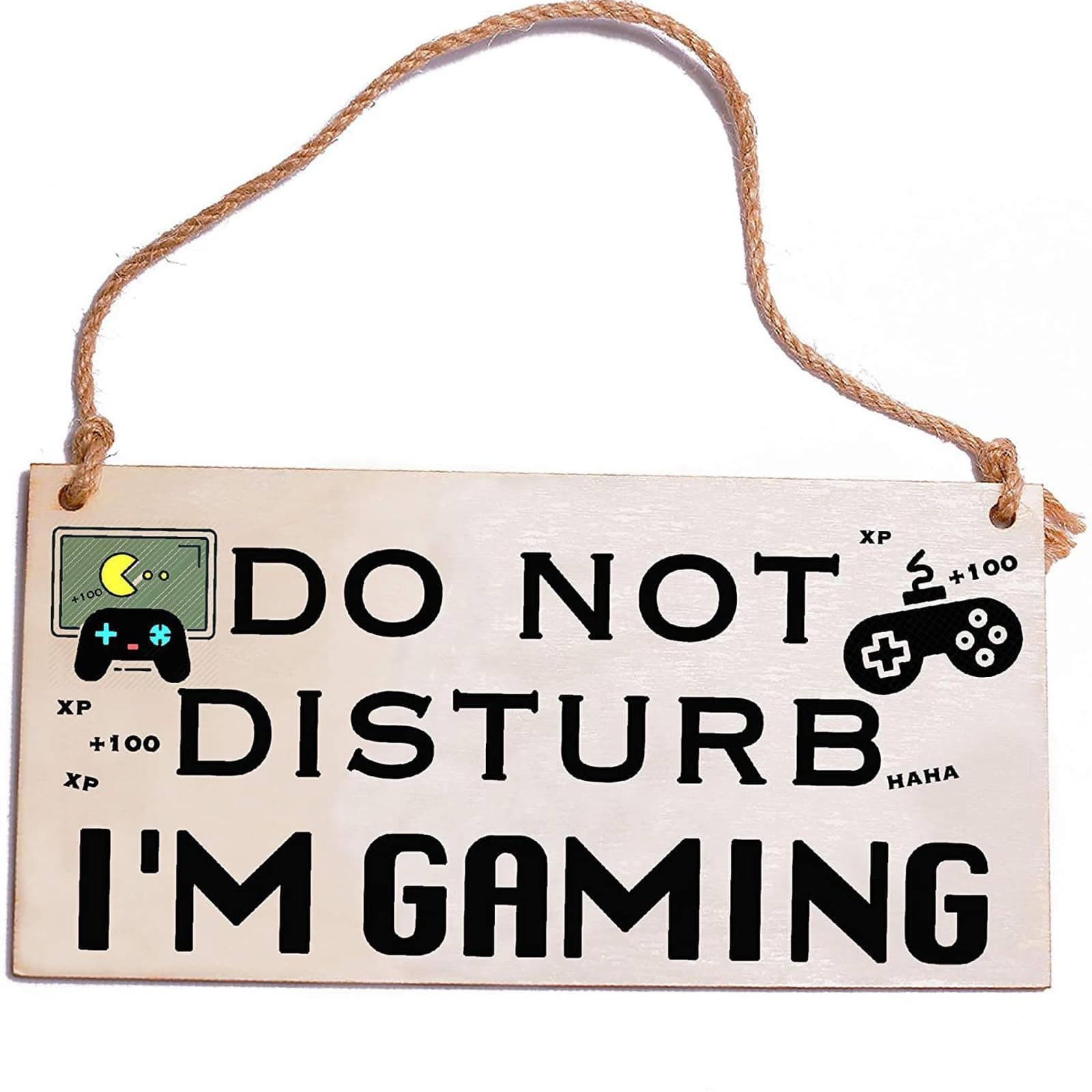 Tazweeq Room Decor for Teen Boys Girls Gifts, Video Game Decor, Door Hanger Sign, Wooden Plaque Do Not Disturb I’M Gaming Sign for Game Room Hanging Door Gift