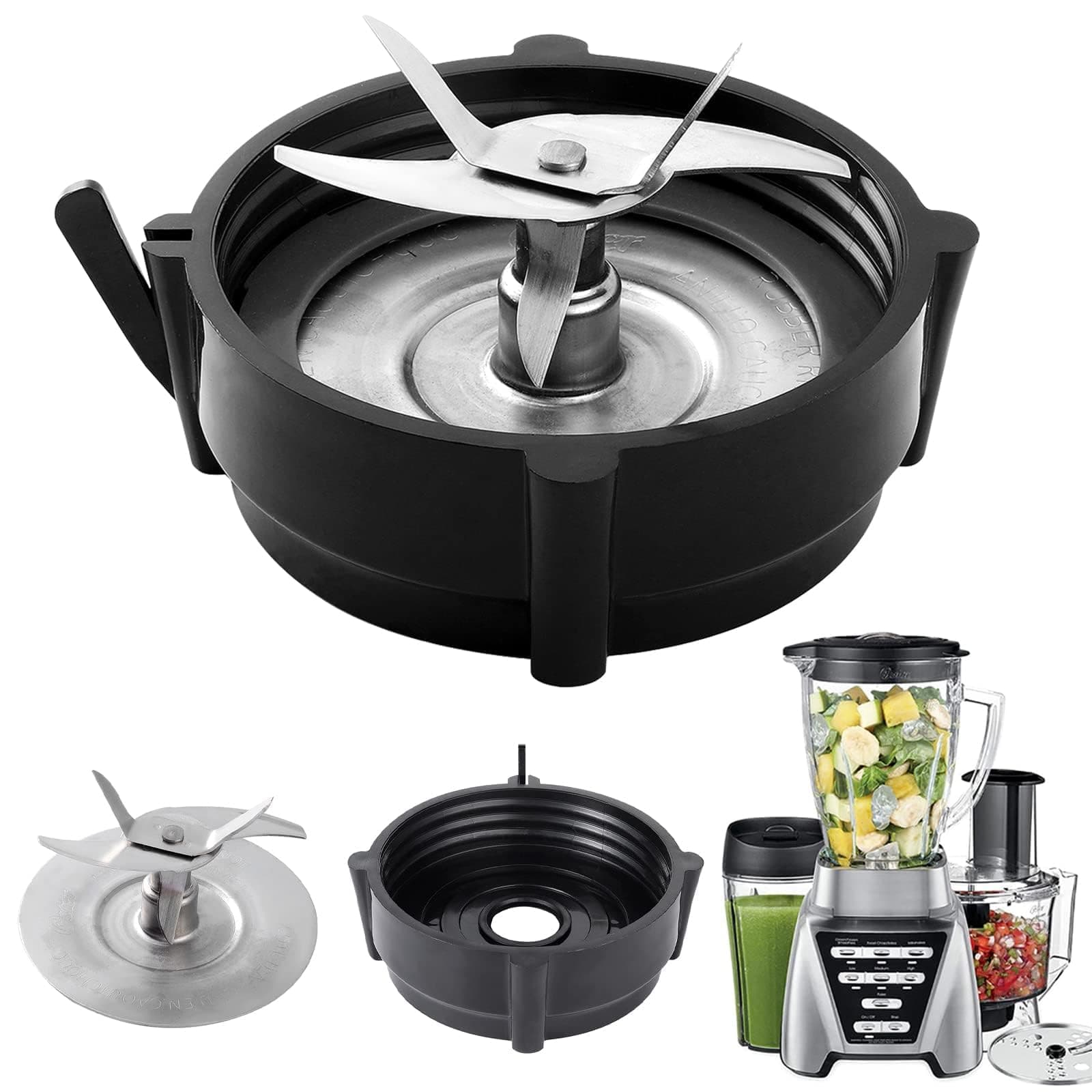 Pro 1200 Blender Blade Replace for Os-ter Pro 1200 Blender with Jar Base Bottom and Rubber O-Ring Gasket for Os-ter Pro 1200 Blender Replacement Parts