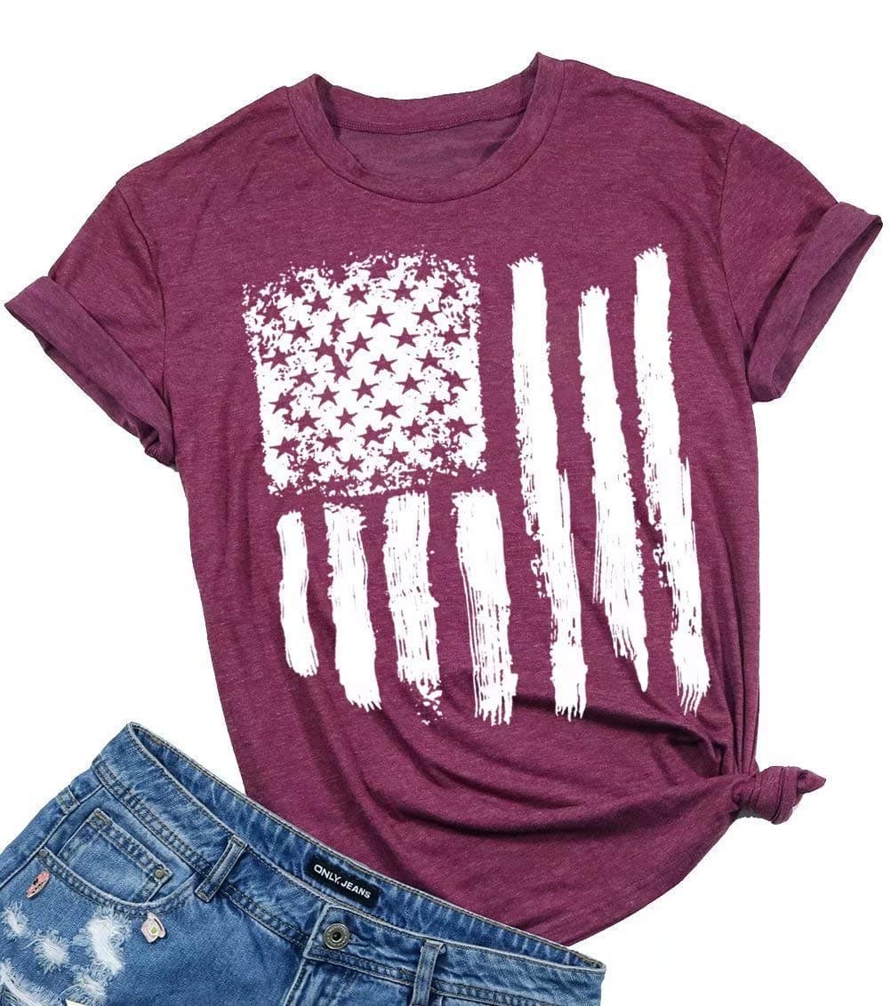 Patriotic Shirts for Women American Flag Shirt 4th of July Tshirt Graphic Tees Casual Short Sleeve Tee Top