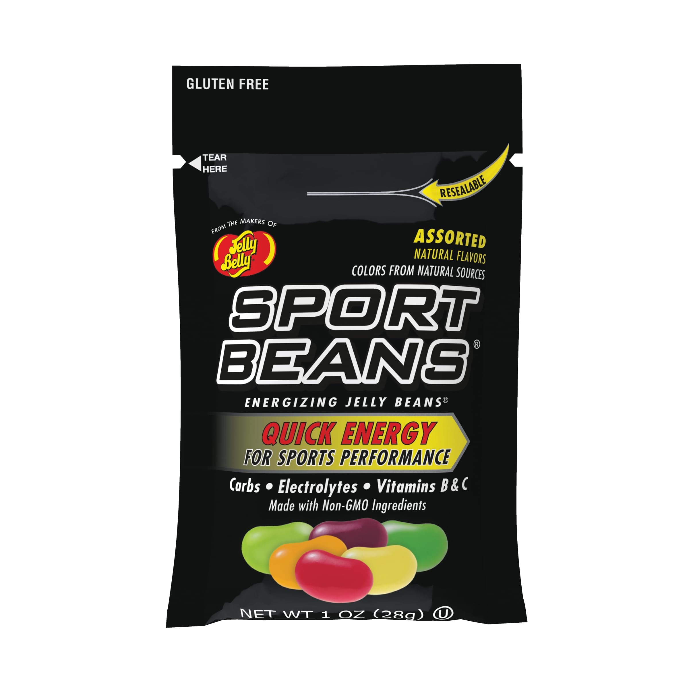 Jelly Belly Sport Beans - Energizing Jelly Beans - Assorted Flavors, 24 x 1 Ounce Bags