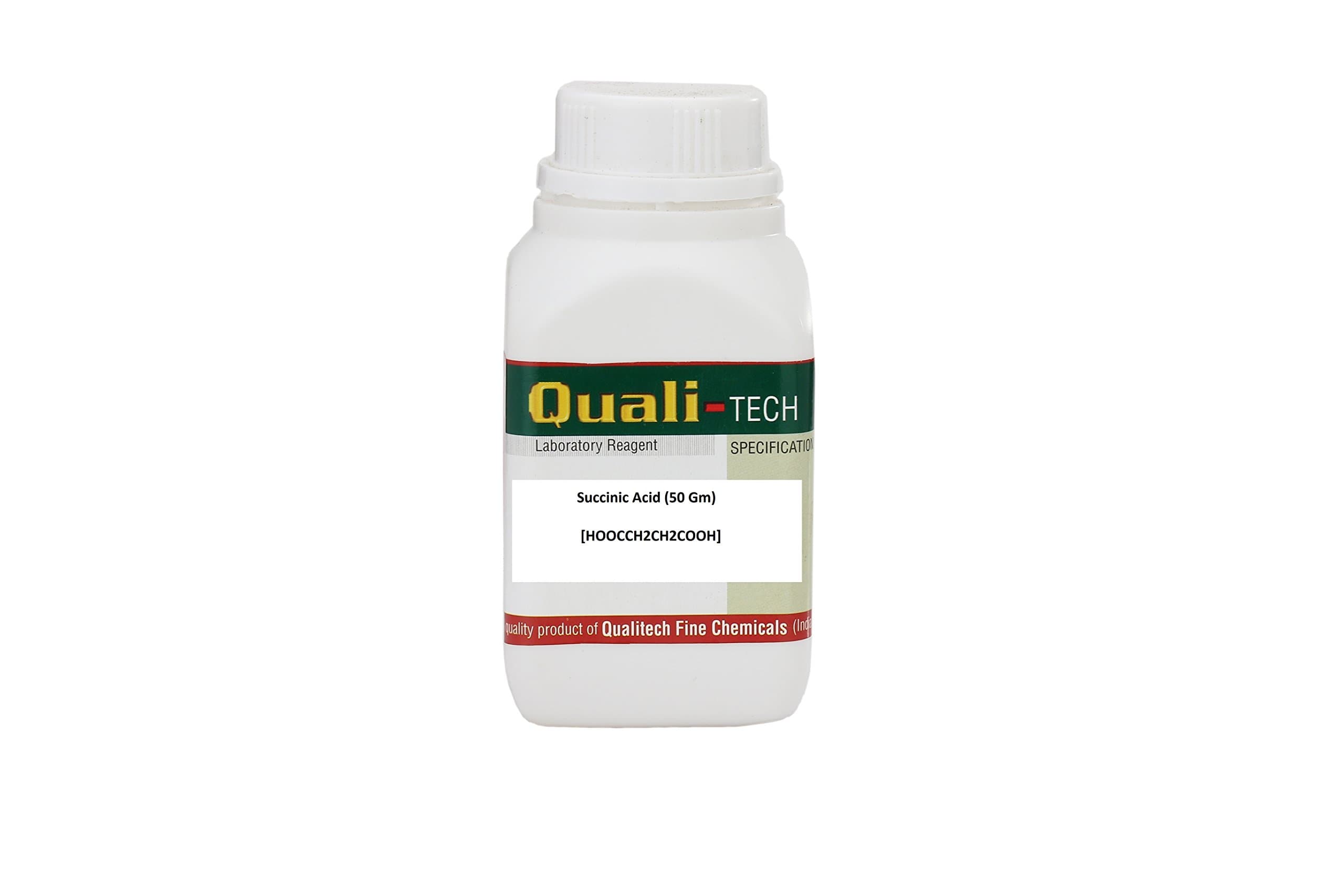 Quali-Tech Chem Succinic Acid (50 Gm), [HOOCCH2CH2COOH], CAS Number: 110-15-6