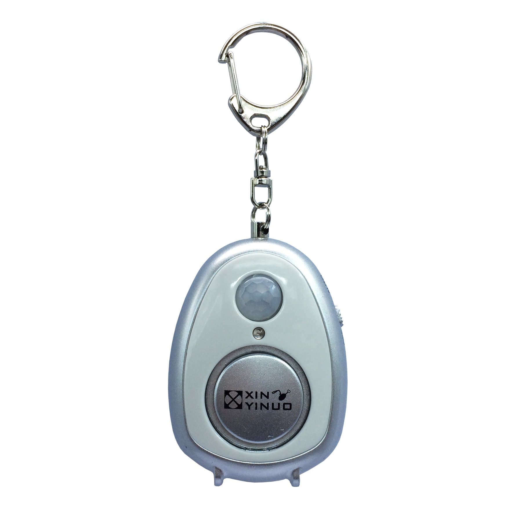 Xinyinuo Silver Personal Staff Panic Rape Attack Safety Security Keyring Keychain Alarm with Motion Detector 130DB