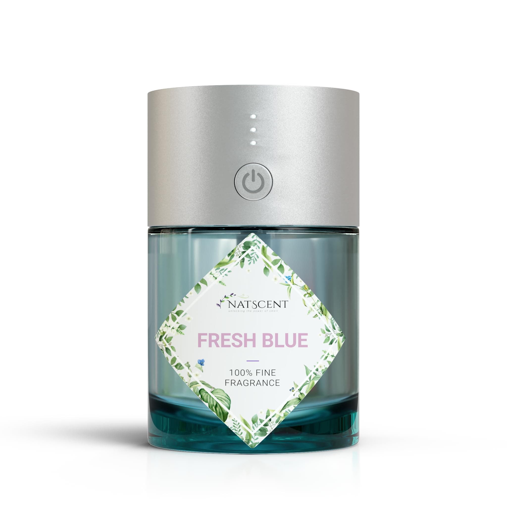 Gizmo Waterless Diffuser With Fragrance Oil, Plug & Play Glass Bottles, Cordless, Rechargeable, 3 Mist Levels for Home, Car, Bath (Fresh Blue, Blue)