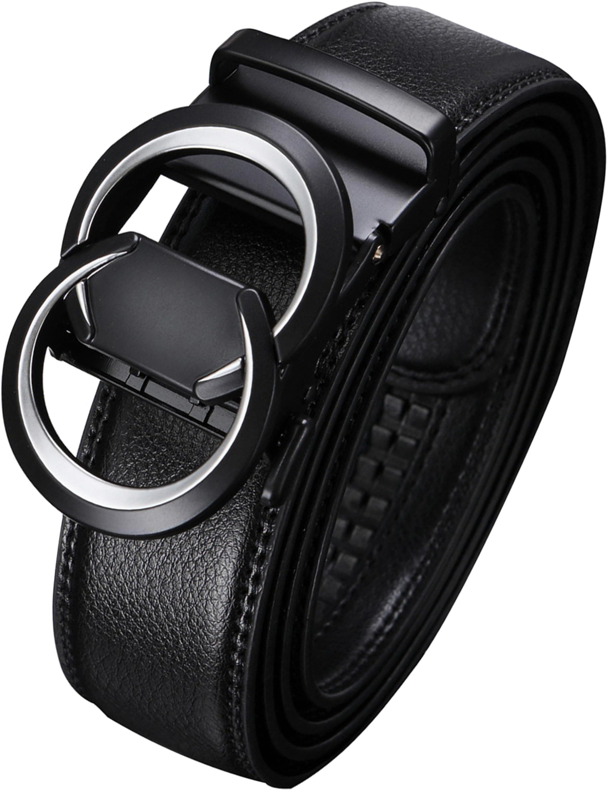 Men's Ratchet Belt Leather Belt Adjustable for Men Gift 1 3/8-Cut for Perfect Fit