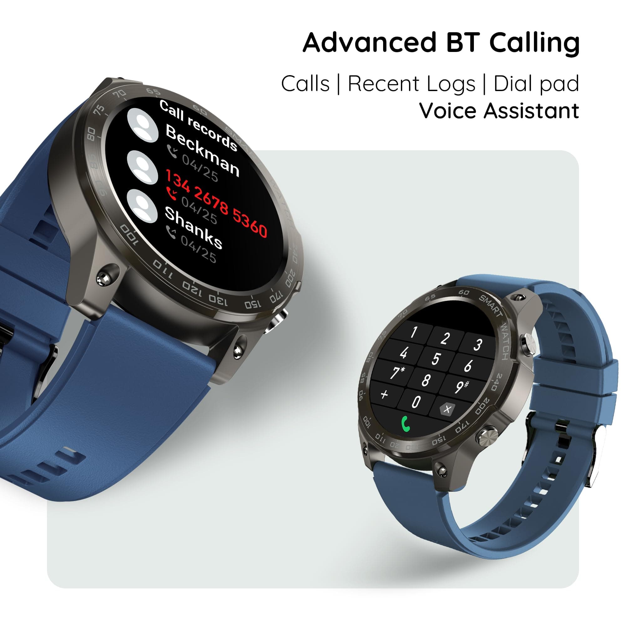 Pebble Cosmos Endure 1.46" Amoled Largest Display Bluetooth Calling Rugged Smartwatch (Glacier Blue)