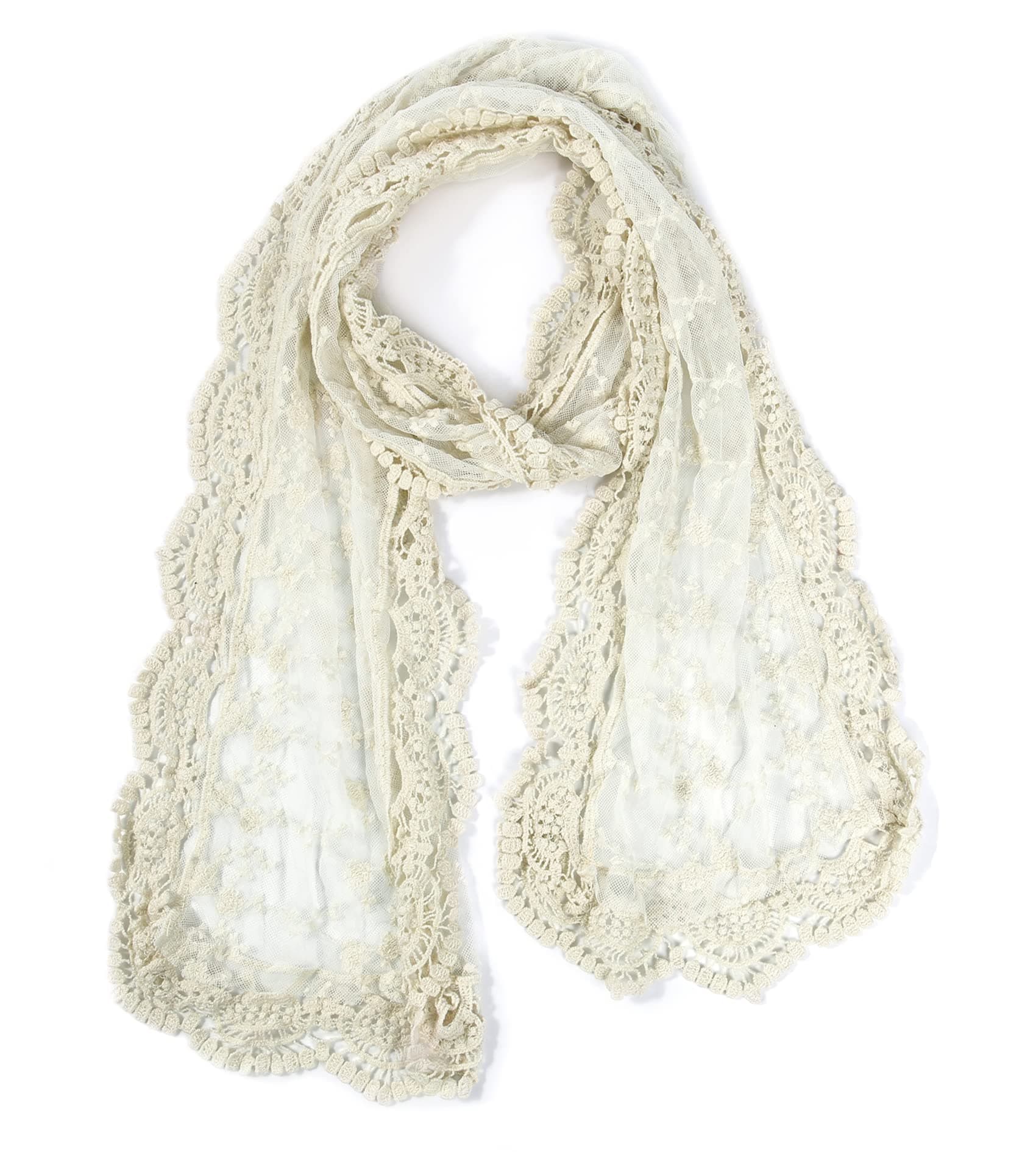 Stylish Scarves for Women Lightweight Fashion Lace Printed Wrap Scarfs Shawl for Dress