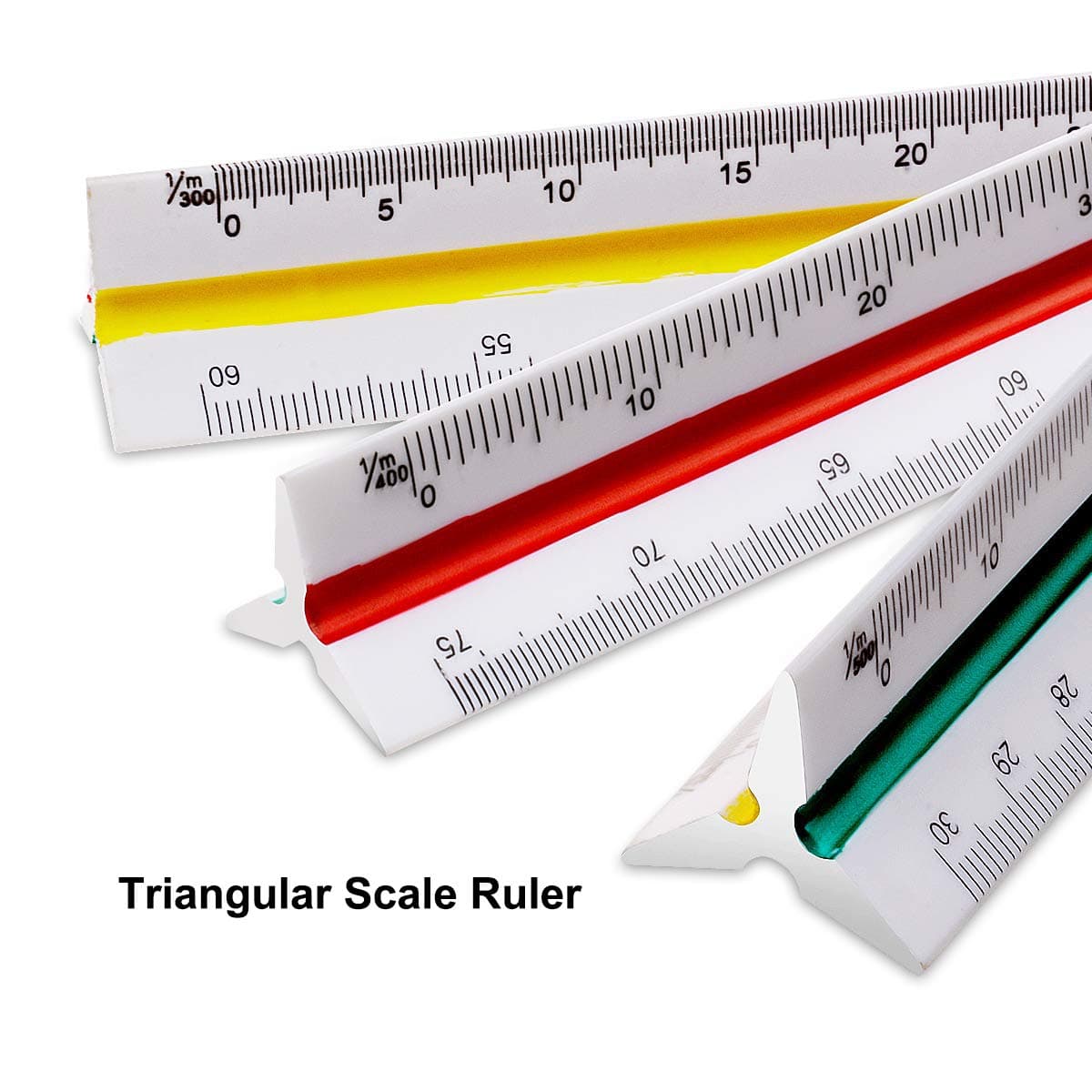 Triangular Scale Ruler,Uotyle for 12 Inch Architectural Triangle Ruler Color-Coded Grooves Design for Architects Students Draftsman Engineers (12inch)