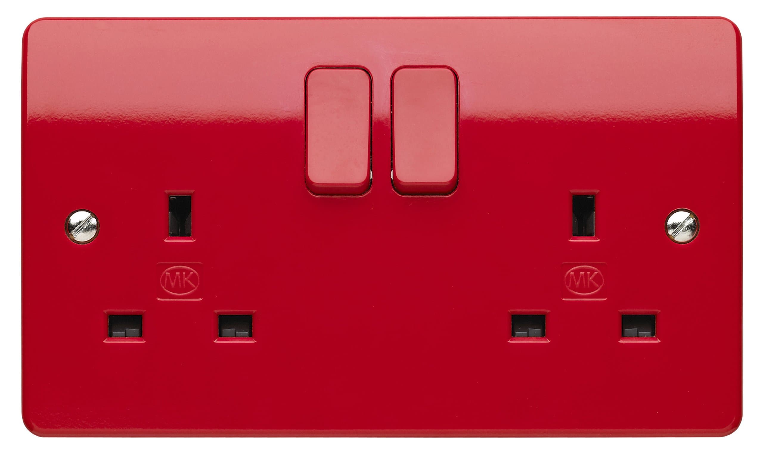 K2747D1RED 13A 2g Double Pole Switch Socket