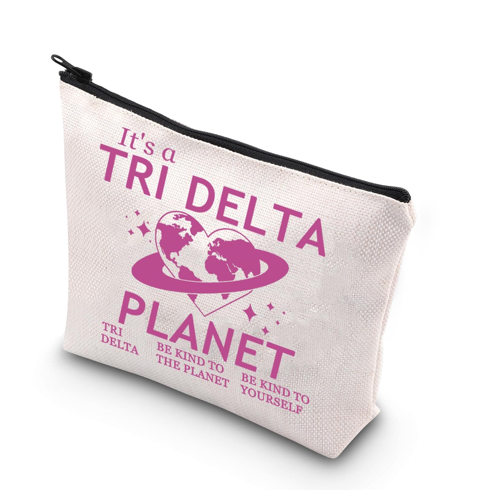 TSOTMO Tri Delta Sorority Sisters Makeup Bag Sorority Gift Sorority Seminar Gift Tri Delta Social Club Zipper Pouch bag for women (TRI DELTA)
