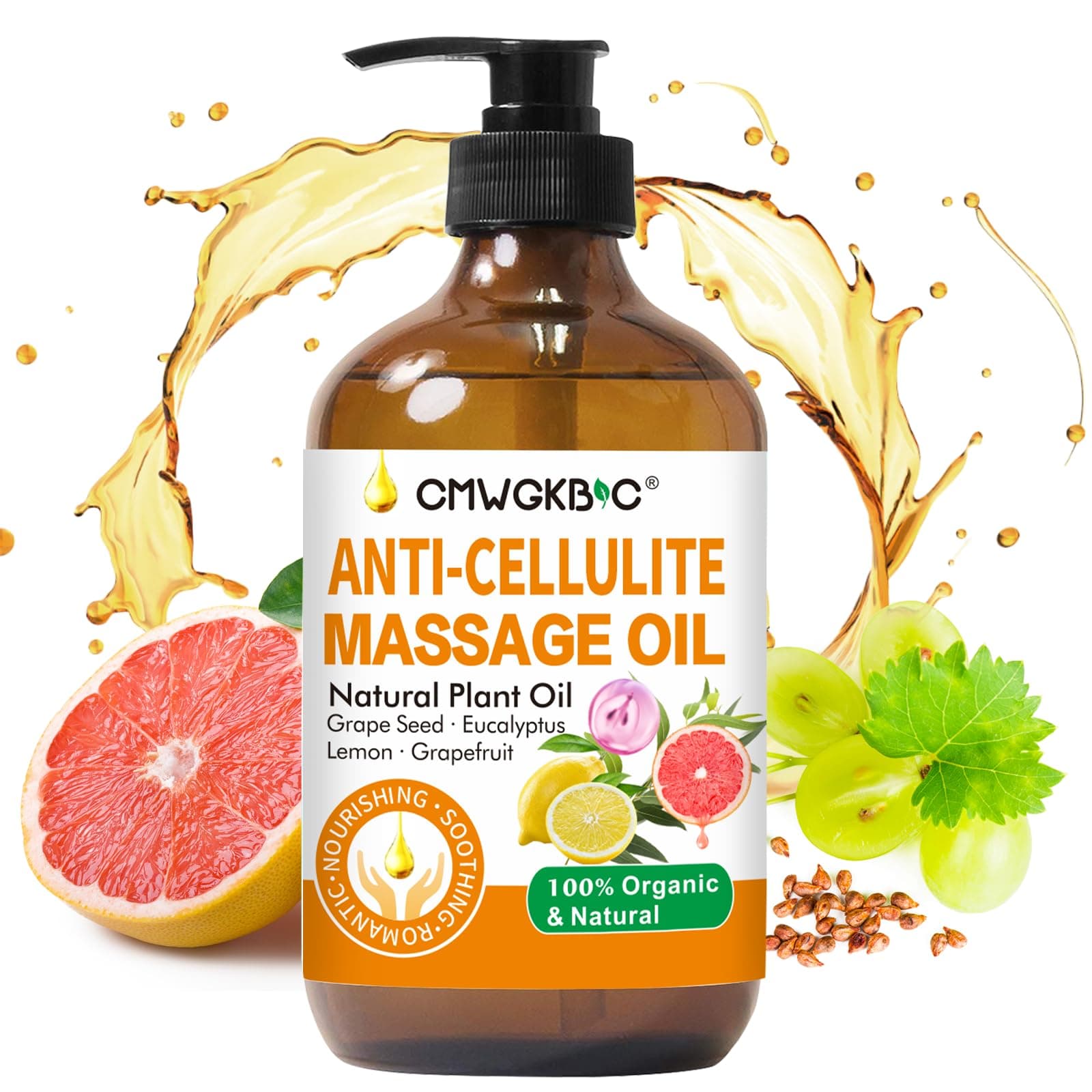 Anti-Cellulite Oil Massage Oil For Massage Therapy, Body Oil For Skin Tightening And Cellulite Remover On Thighs And Buttocks, Massage Oil For Tratam