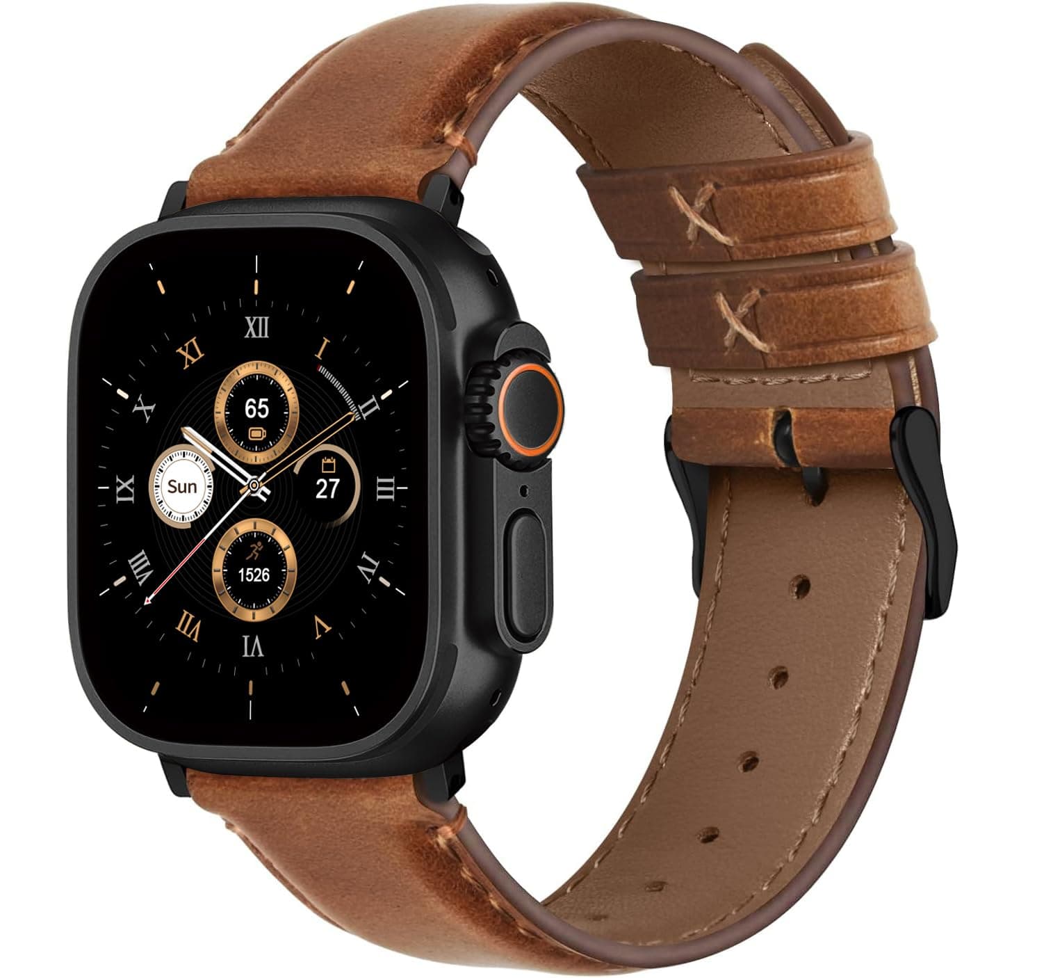 Fullmosa Compatible with Apple Watch Strap 38mm 40mm 41mm 42mm 44mm 45mm 49mm for Men Women, Top Real Retro Leather Band for iWatch Ultra3/2/1 SE3/2/1 Series 11/10/9/8/7/6/5/4/3/2/1 [Watch NOT Included]