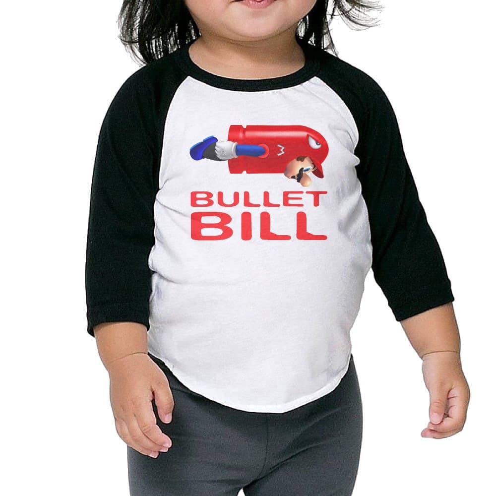 Cayonom Child Kids Bullet Bill Baseball Raglan Jersey