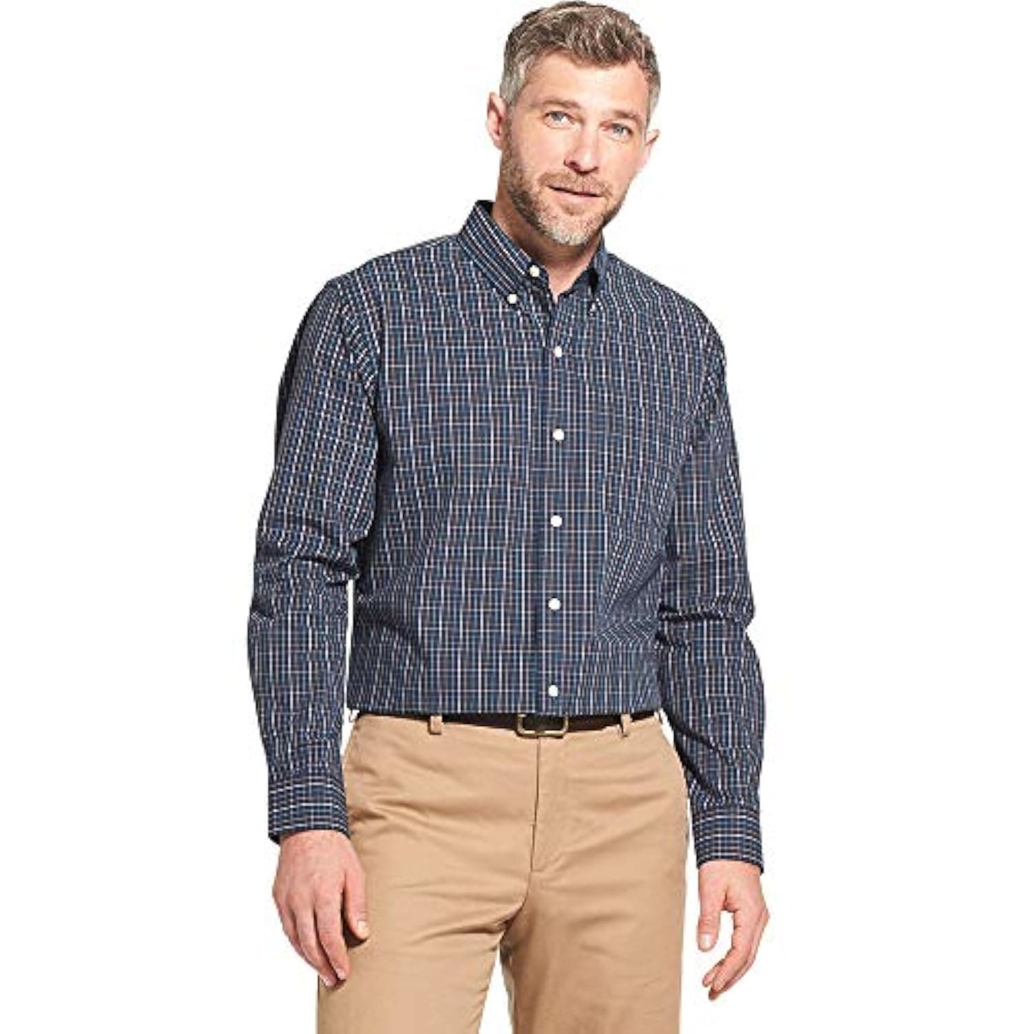 Arrow1851 mens Long Sleeve Plaid Hamilton Shirt Button Down Shirt