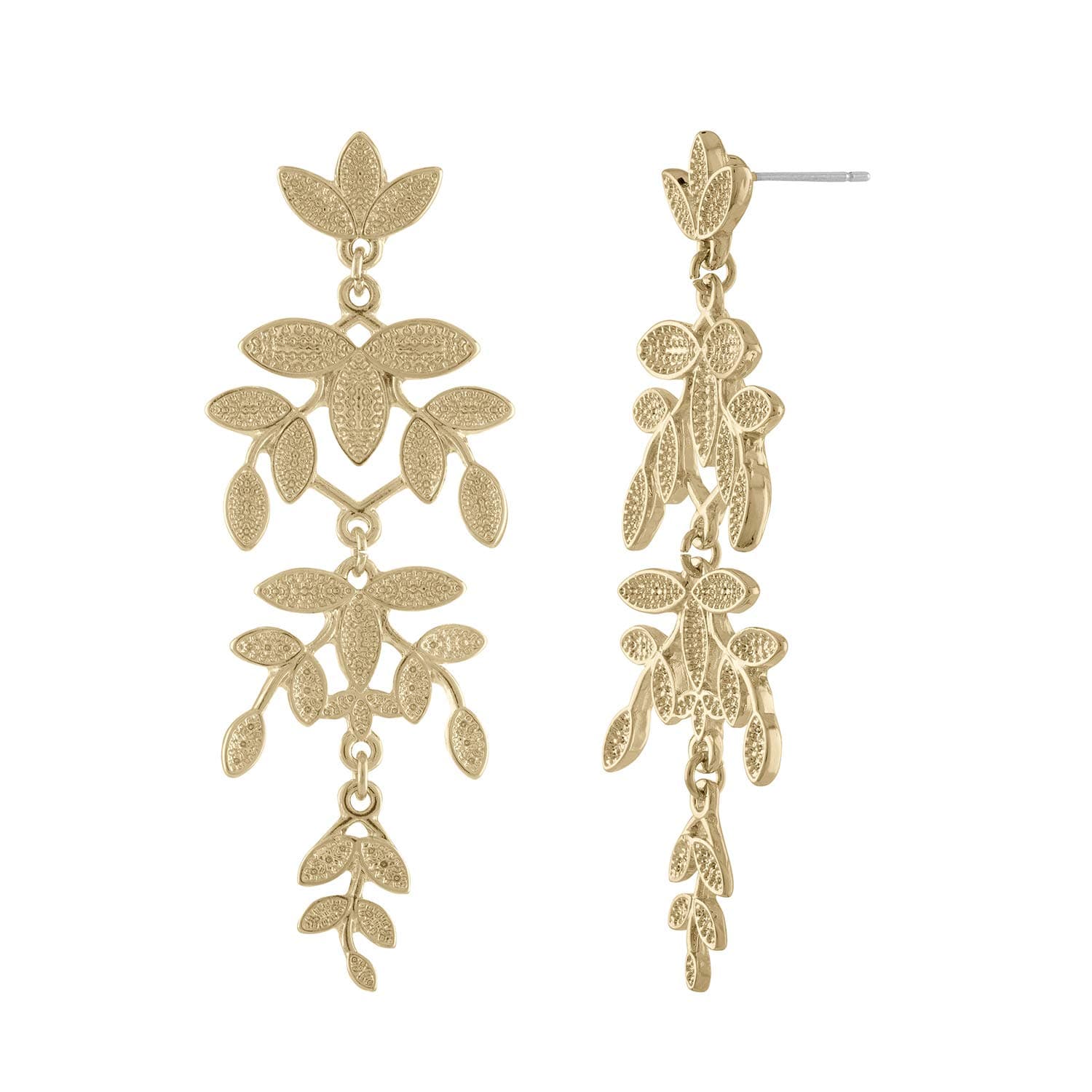 Frontal Leaf Posted Earrings