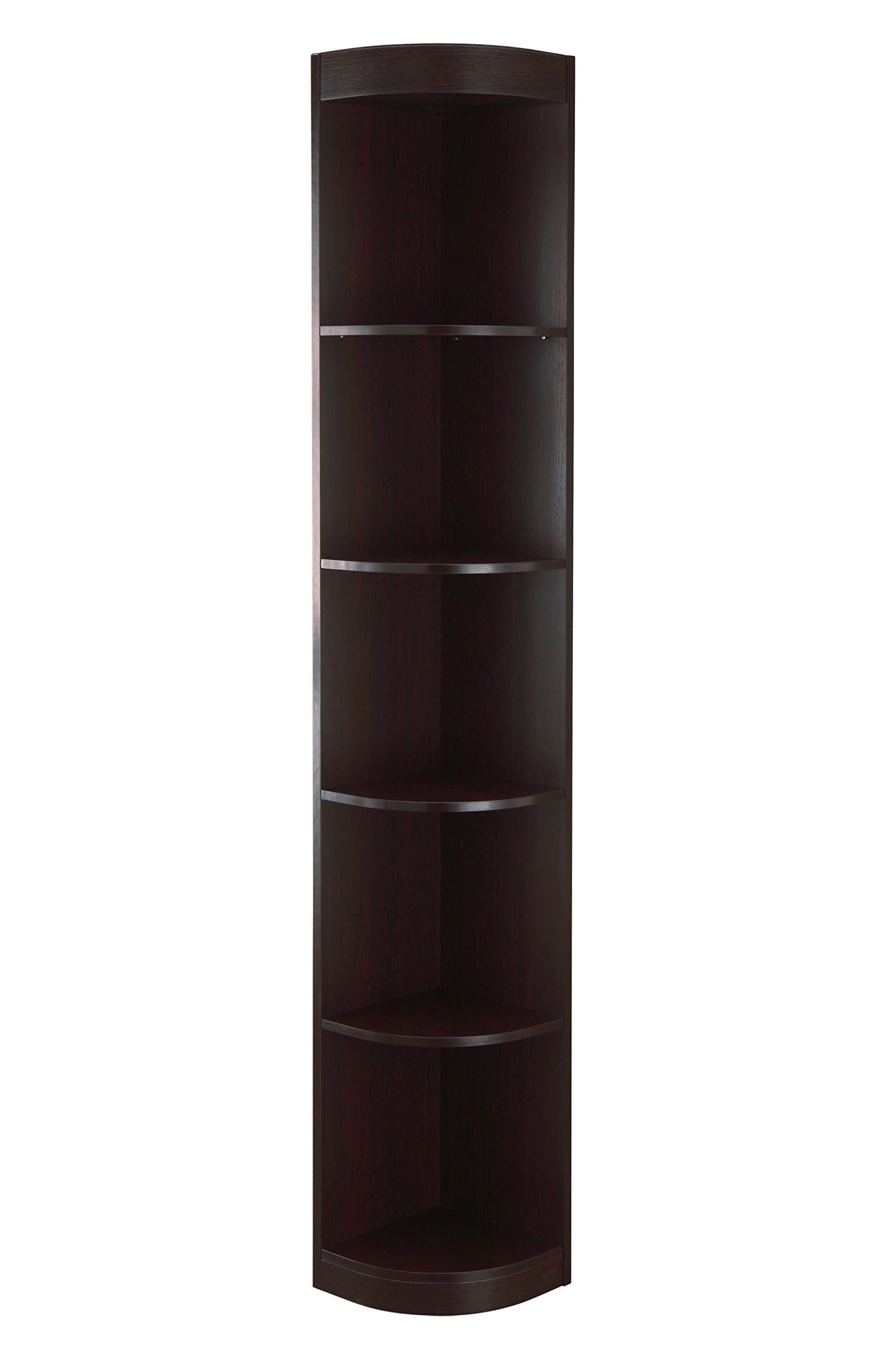 Furniture of America Tango Transitional 5-Shelf Corner Display Stand, Cappuccino