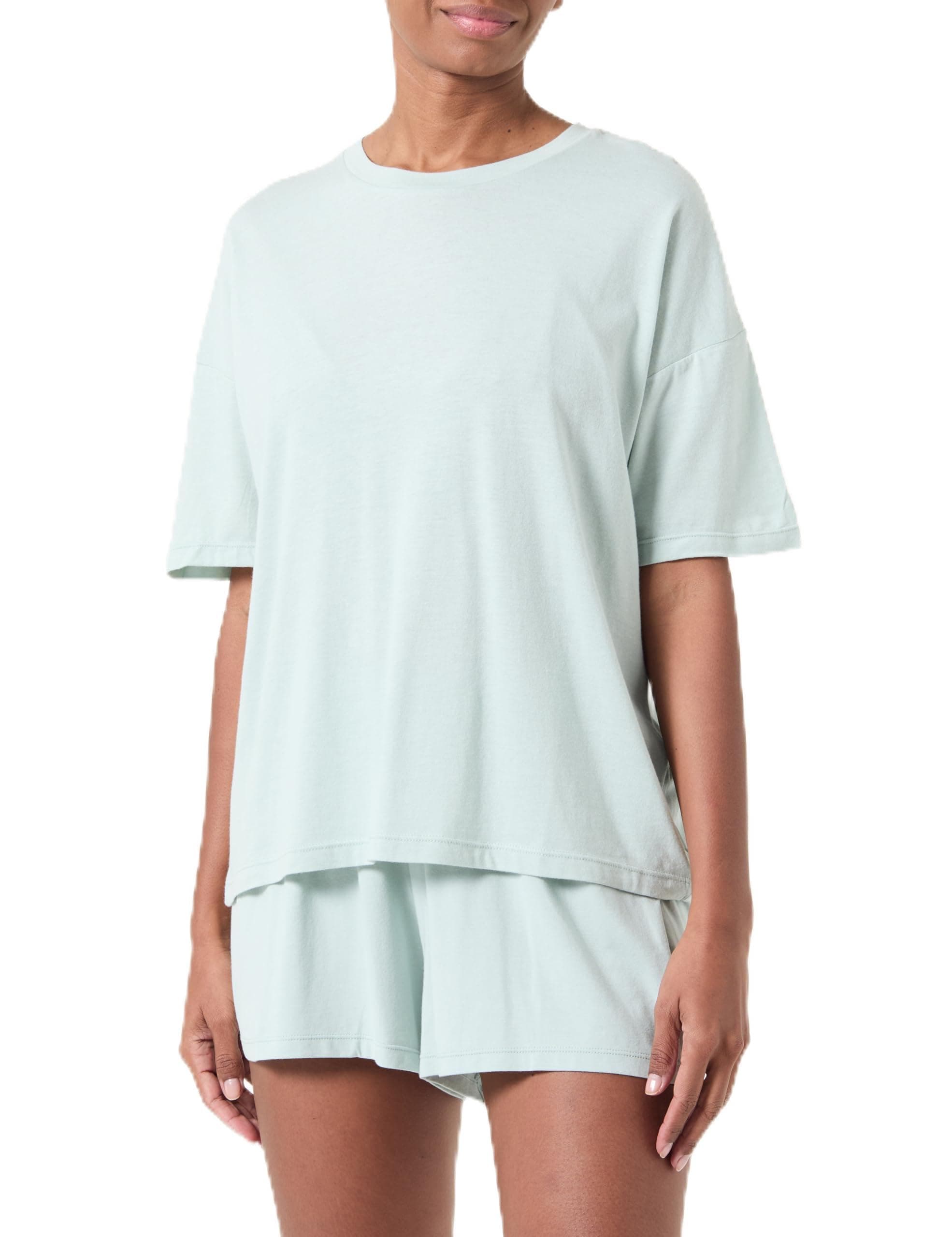 Hanes womens Originals 2 Piece Lounge Set, Comfywear Supersoft Boxy T-shirt & Sleep Shorts Loungewear Set Pajama Set (pack of 2)