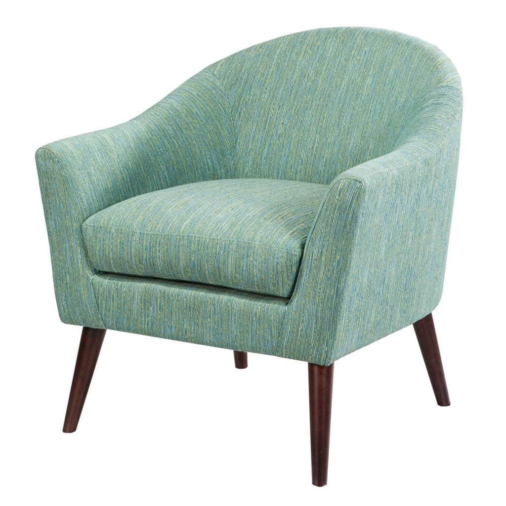 Madison Park Grayson Accent Chairs - Hardwood, Birch, Textured Fabric Living Room Chairs - Pale Green, Modern Classic Style Living Room Sofa Furniture - 1 Piece Rounded Back Bedroom Chairs Seats