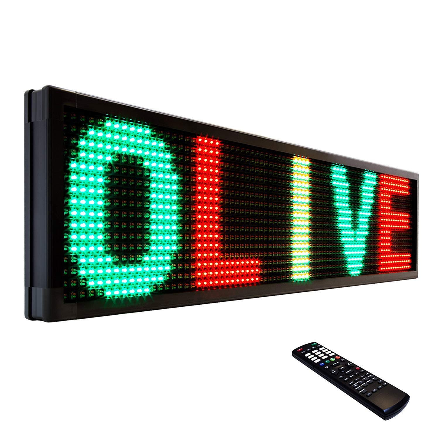 OLIVE LED Sign 3Color, RGY, P26, 36"x52" IR Programmable Scrolling Outdoor Message Display Signs EMC - Industrial Grade Business Ad Machine.