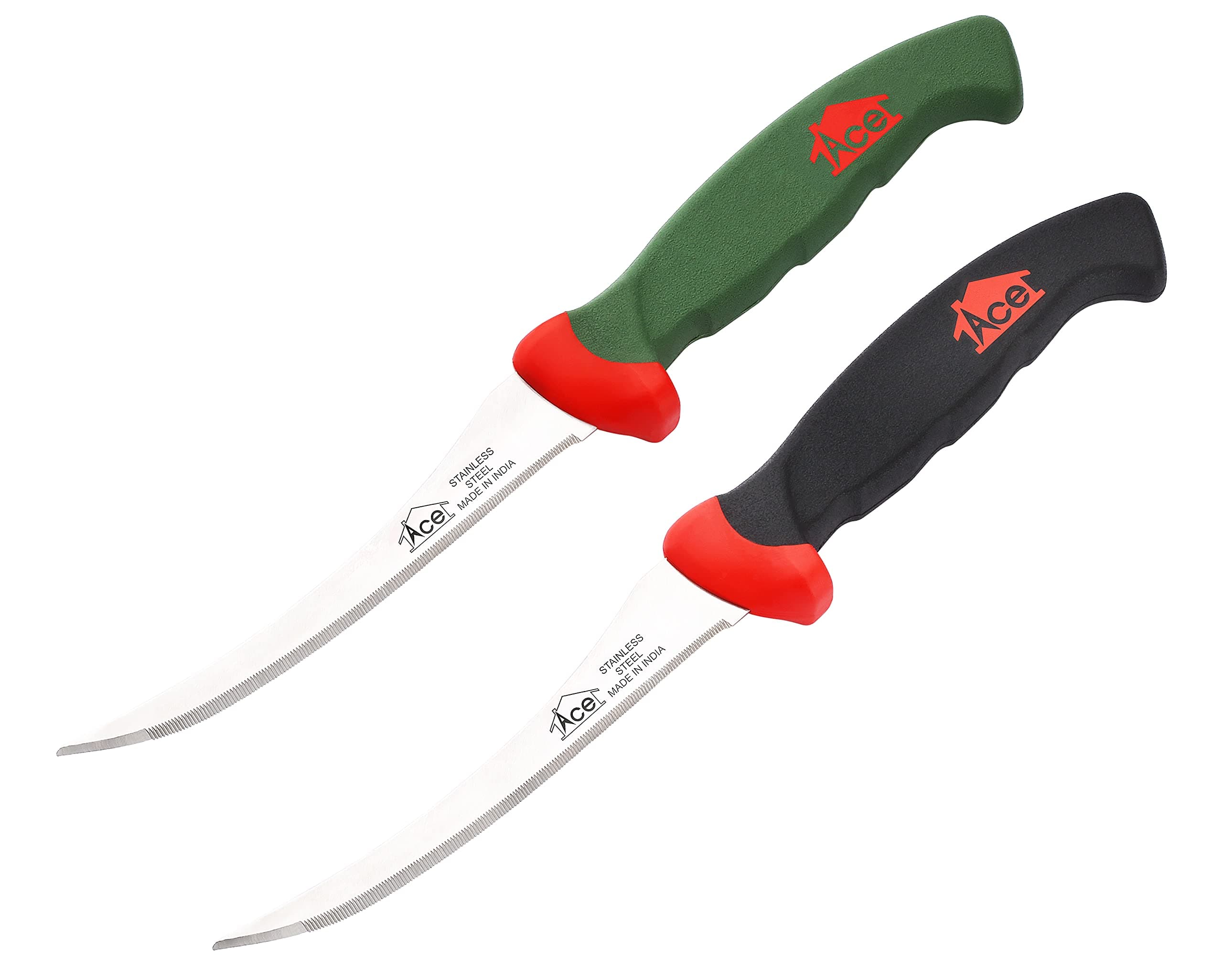 Tomato Knife Set – 2-Pack Serrated Tomato Slicer | 420J2 Surgical Stainless Steel, 54–55 HRC | Long-Lasting Edge, Multicolor Hygienic Ergonomic Handles | Perfect for Tomatoes, Fruits & Soft Vegetables