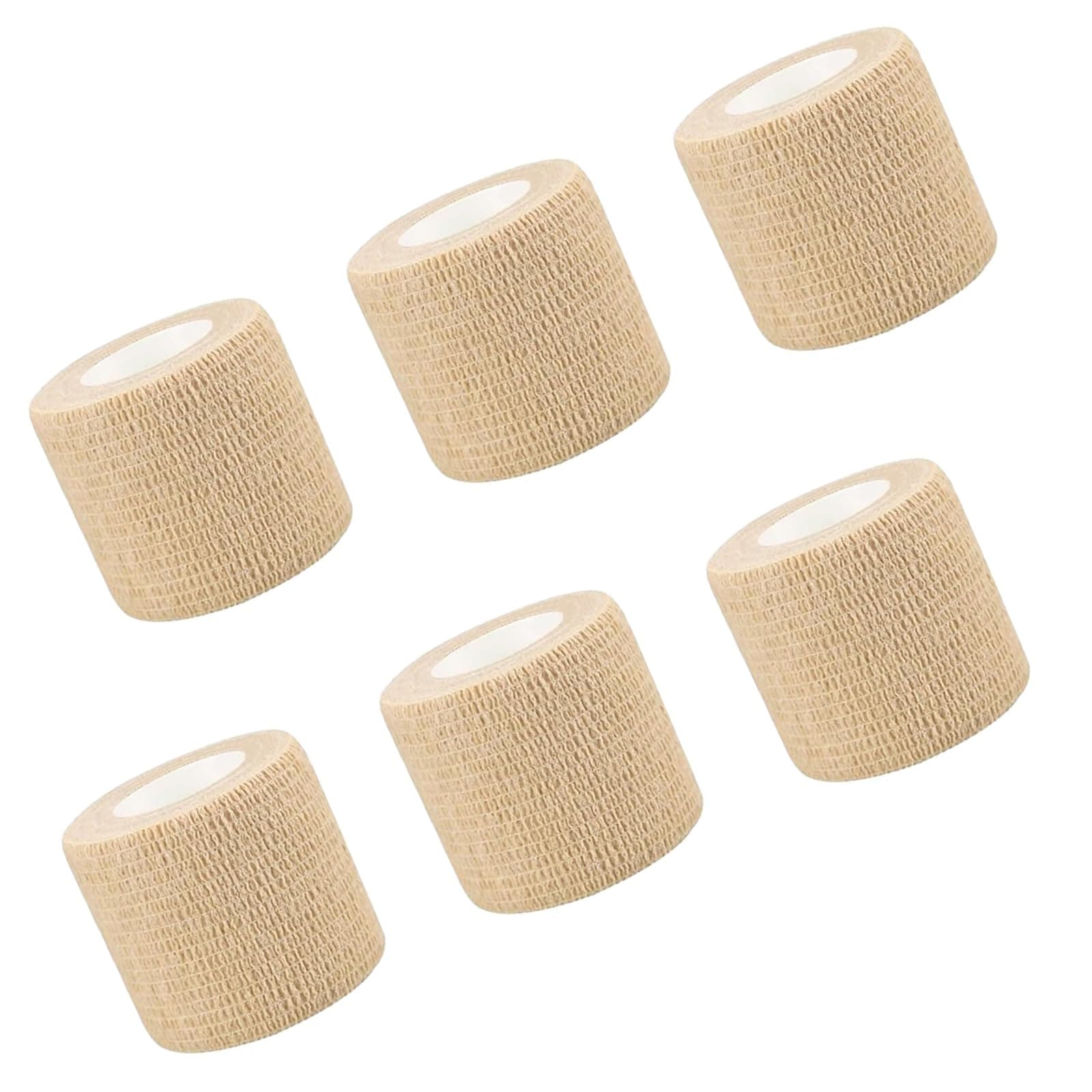 6-Pack 1.97 Inch x 177 Inch Self-Adhesive Cohesive Bandage Wrap Rolls for Sports & Athletics - Elastic, Breathable Tape for Wrist, Ankle Support - Stretchable, Secure, and Easy Application