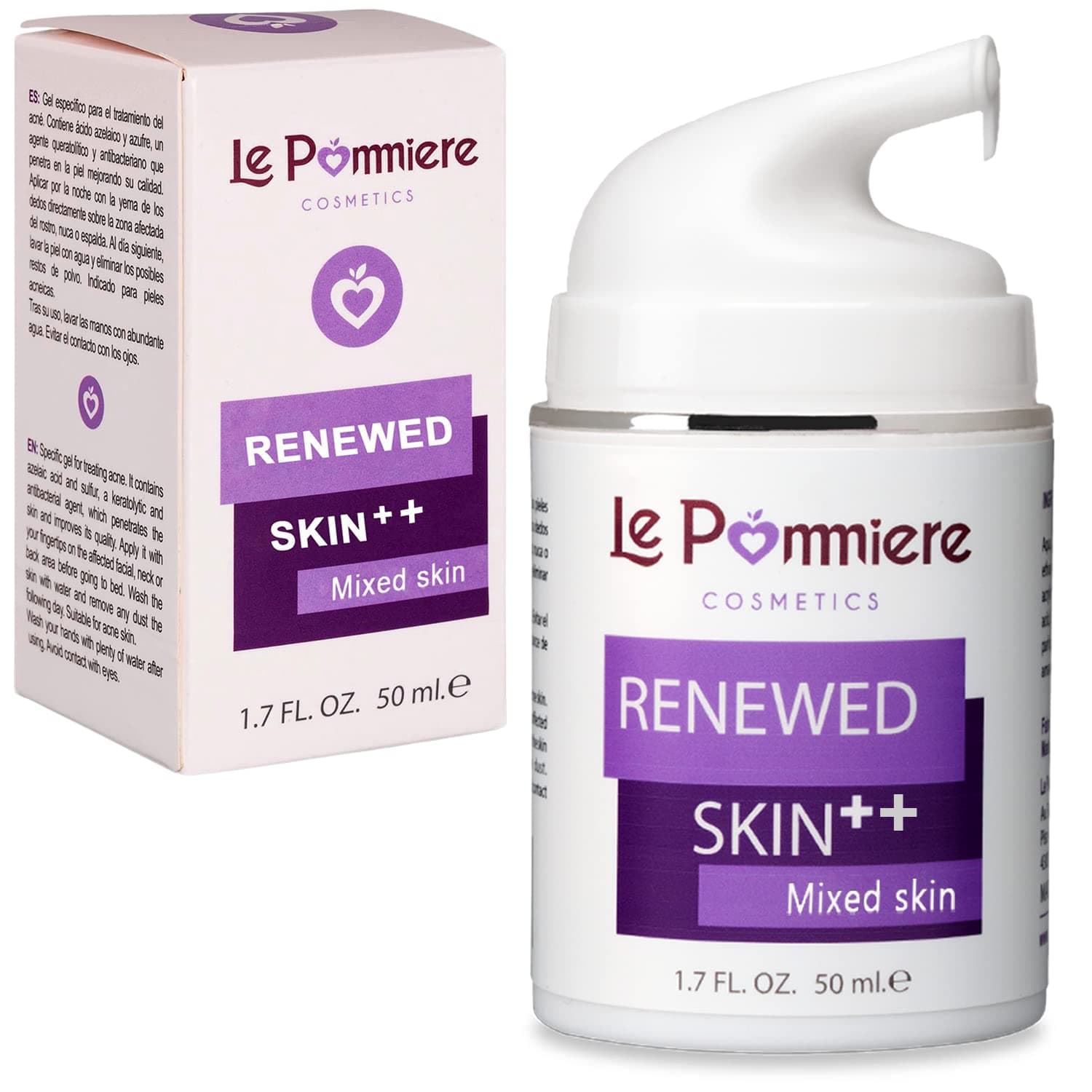 Le Pommiere Acne Treatment Gel 50ml Helps Remove Pimples, Acne from Face or Body Anti-Facial and Body Impurities Youth, Young, Hormonal or Cystic