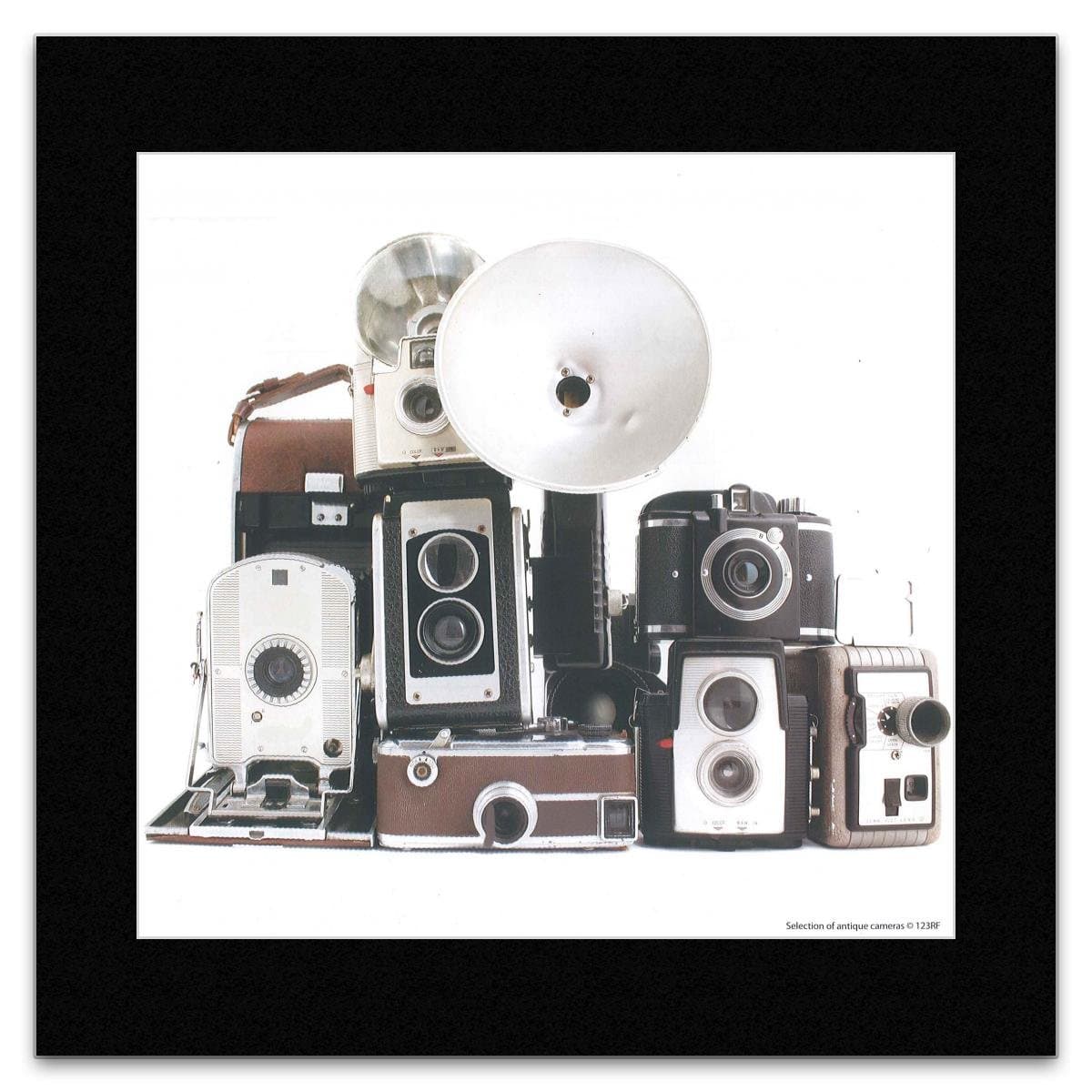 Vintage - Selection of Antique Cameras Mini Poster - 40x40cm