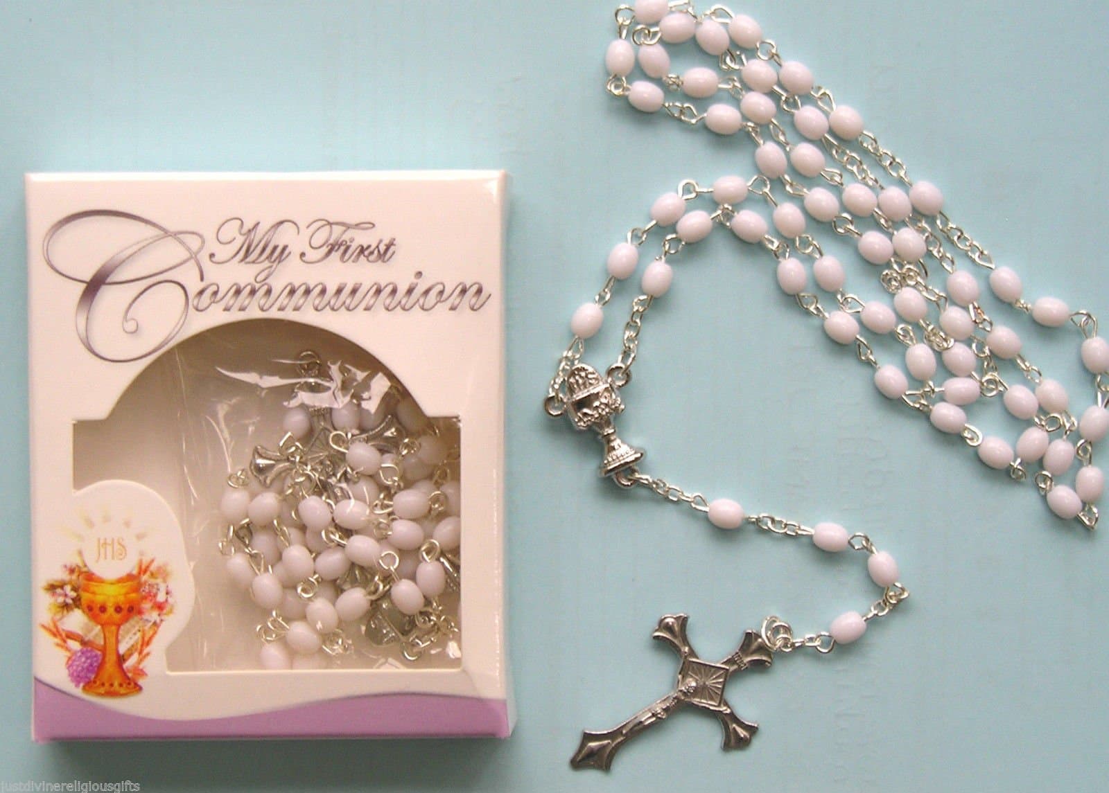 My First Communion Rosary ~ White Beads - 1st Holy Communion
