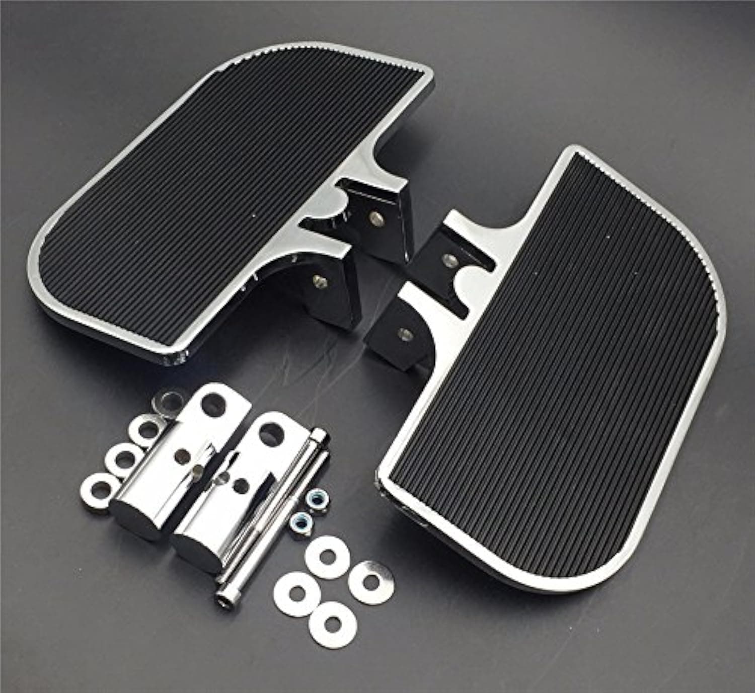 Motorcycle Chrome Passenger Mini Floorboards Rear Footboards Foot Rest Pegs Mounts Compatible with Harley Davidson Electra Glide Heritage Softail Fat Boy [B01D0QTP1K]