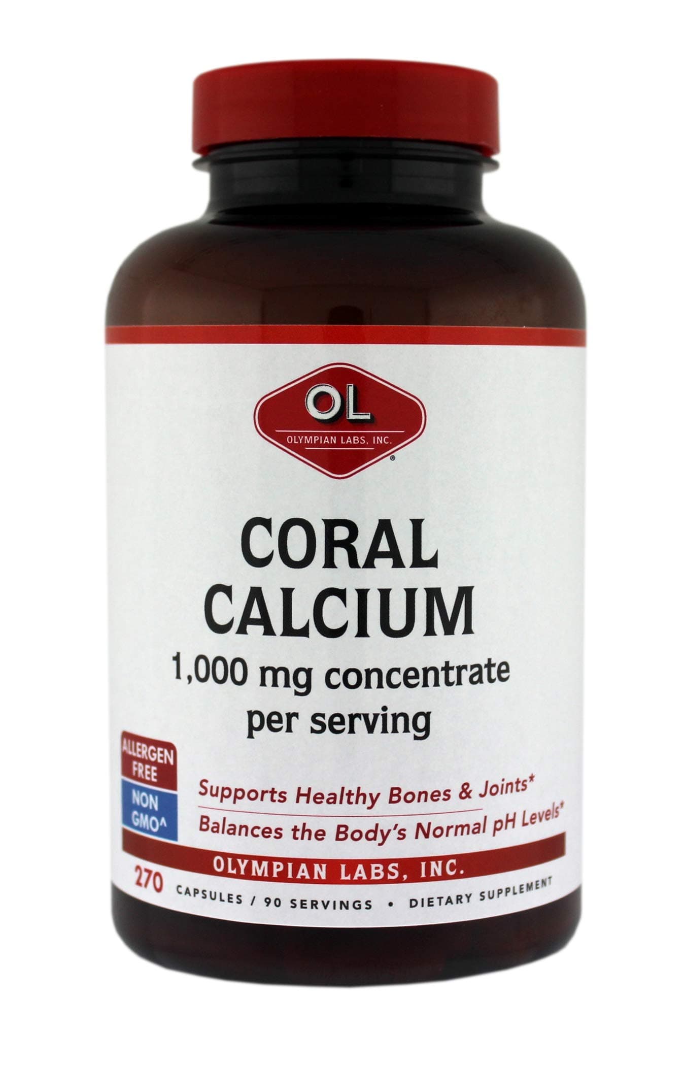 Olympian Labs Coral Calcium, 1g Per Serving, 1000 mg, 270 Capsules
