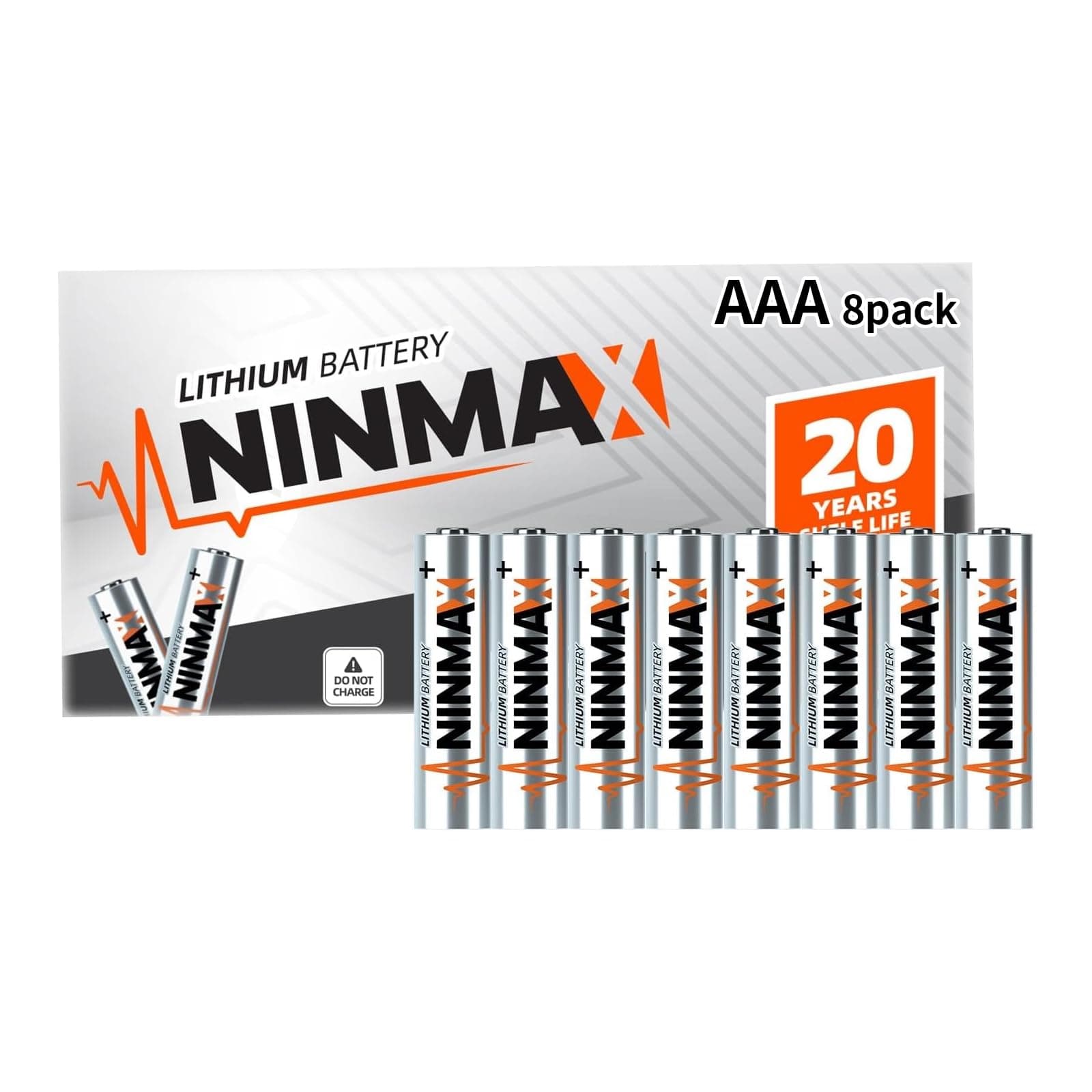 Lithium AAA Batteries, 8 Pack 1.5V 1350mAh Longest Lasting Triple A Batteries for High-Tech Devices【Non-Rechargeable】