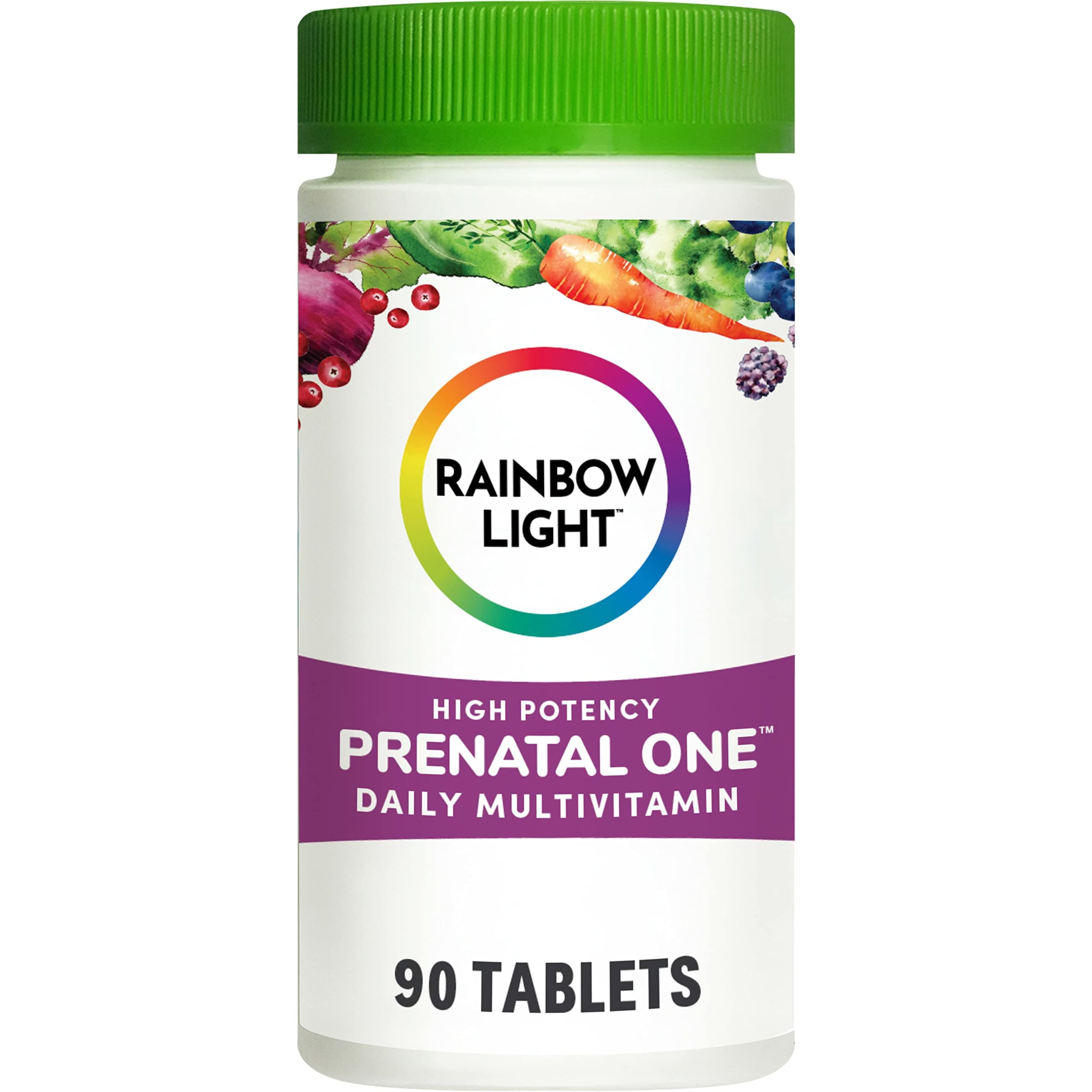Rainbow Light - Prenatal One Multivitamin - Essential Nutrition for Mom and Baby, Daily Vitamin and Mineral Supplement, Folate, Iron, Gluten-Free, Vegetarian - 90 Tablets