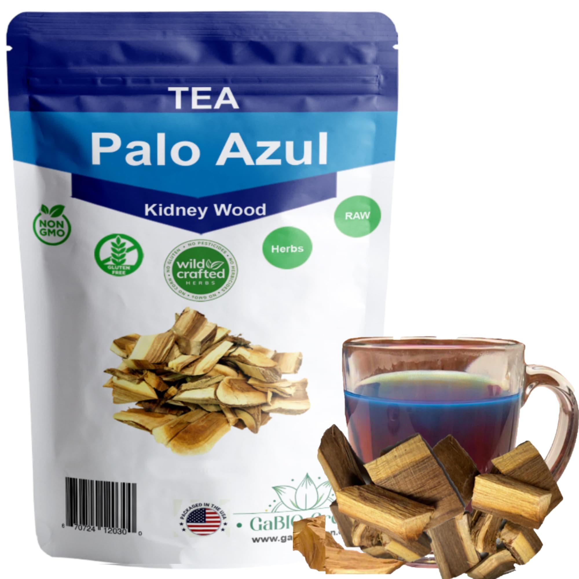 Kidney Wood Palo Azul Blue Stick Tea Teatox, Tea Bark, Natural kidney cleanse, palo azul tea, Resealable Bag. (2.0 Ounce)