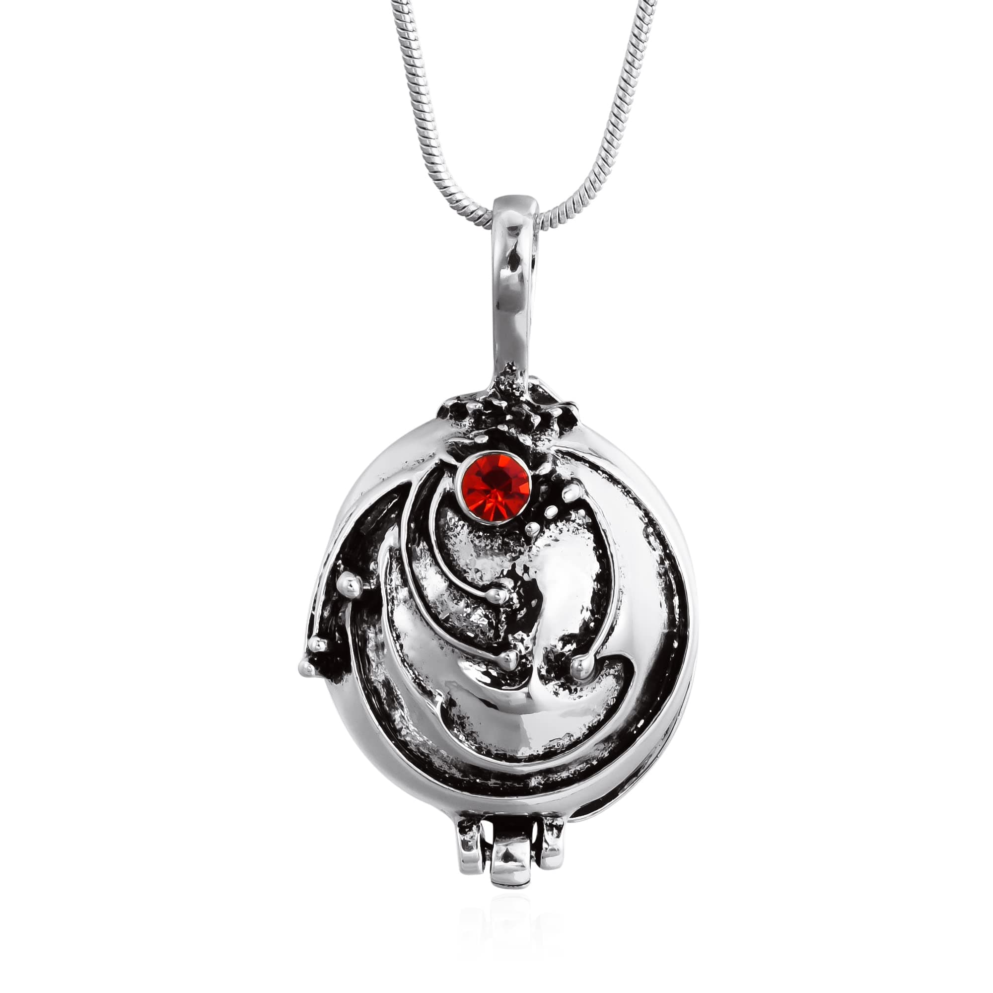 SphersNecklace Pendant Silver Plated Vampire Locket Diaries Necklace Girl Women Gift Crystal Pendant Halloween Jewelry