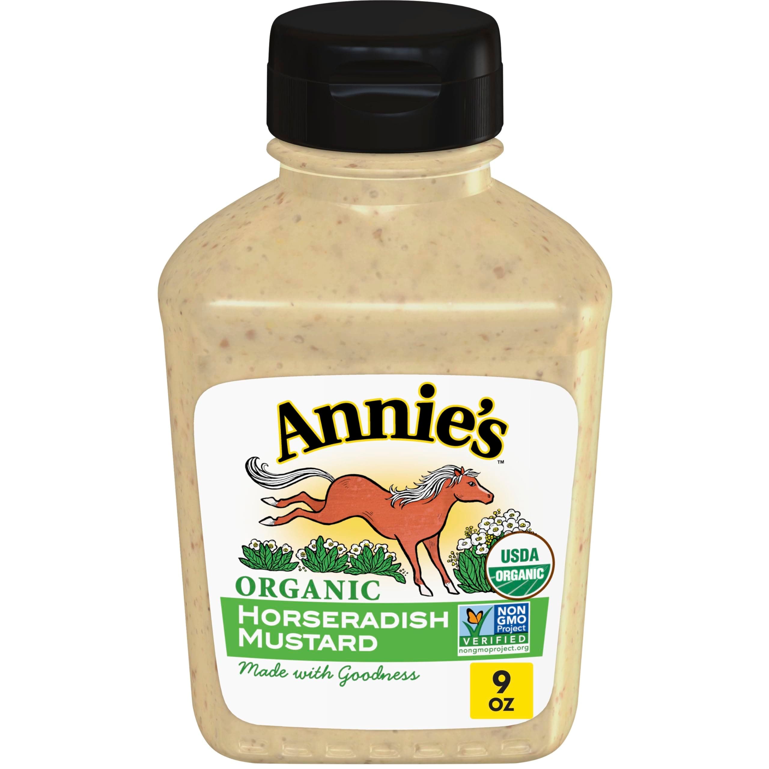Annie's Homegrown Organic Horseradish Mustard, Gluten Free, 9 oz.