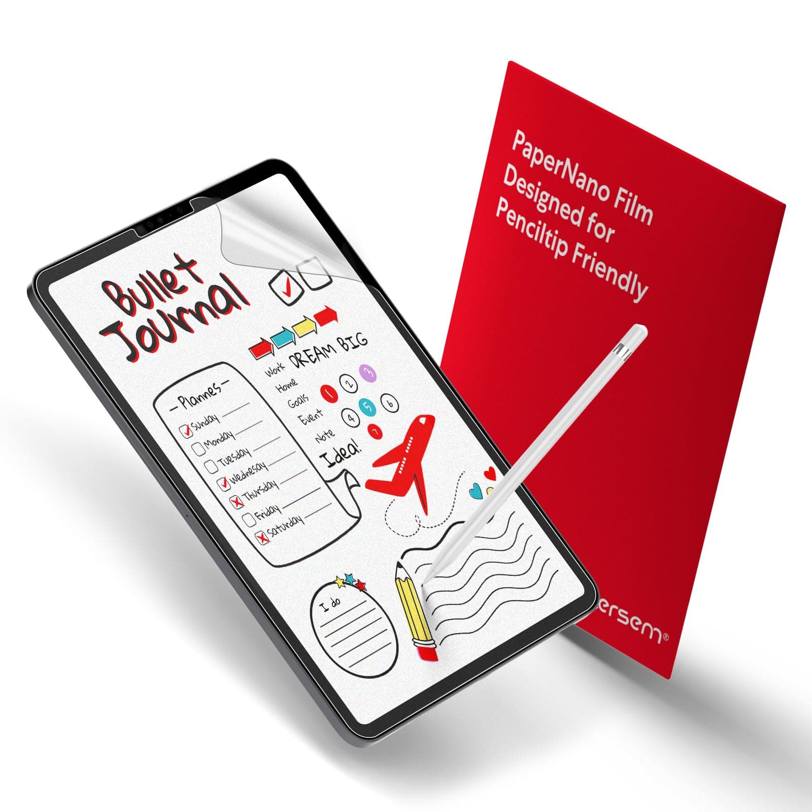 bersem 2 PACK Paperfeel Screen Protector for iPad Pro 11 inch (2022/2021/2020/2018 Models) / iPad Air 5th / 4th Generation (10.9 inch), Matte PET Film for Drawing, Anti-Glare, Easy Installation