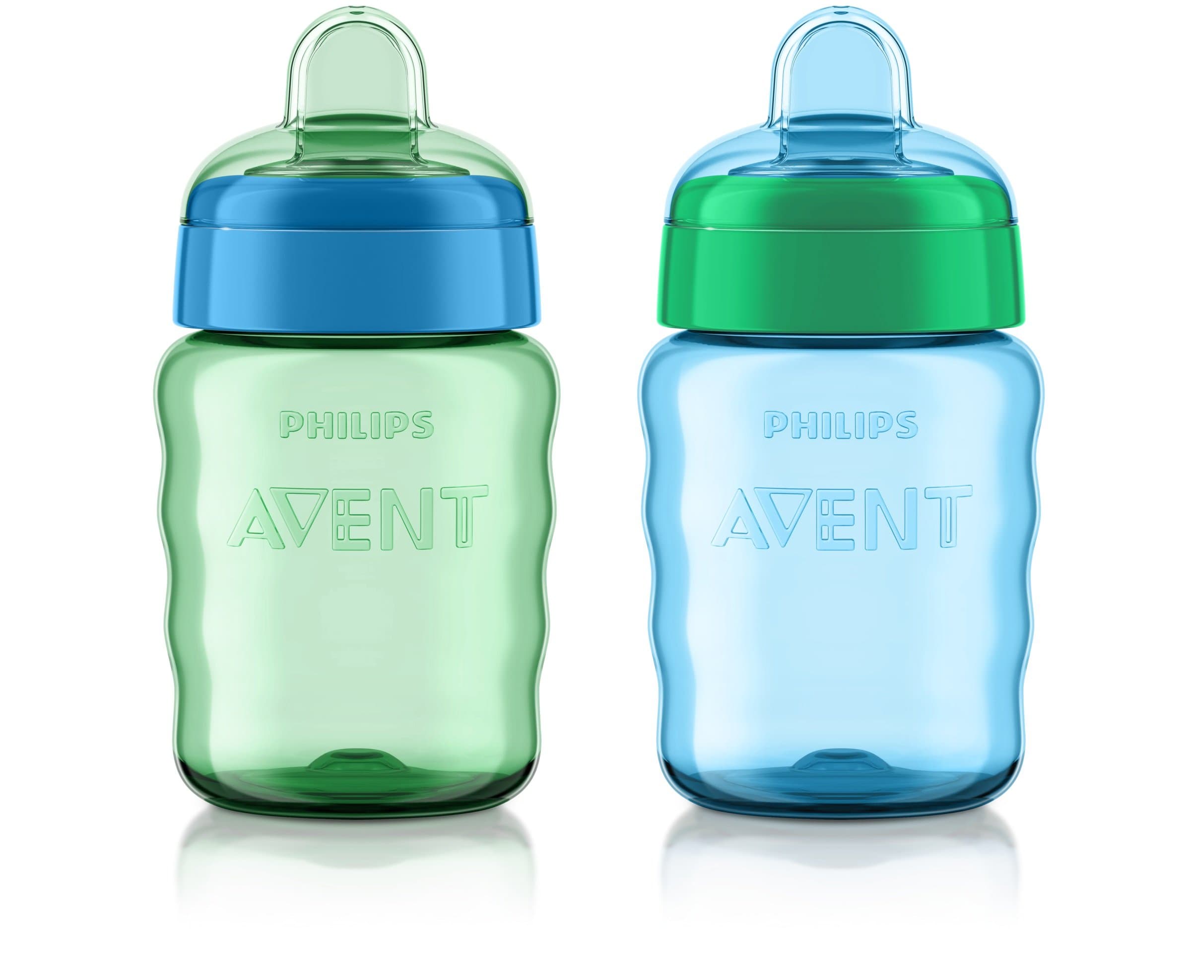 My Easy Sippy Cup with Soft Spout and Spill-Proof Design, Blue/Green, 9oz, 2pk, SCF553/25