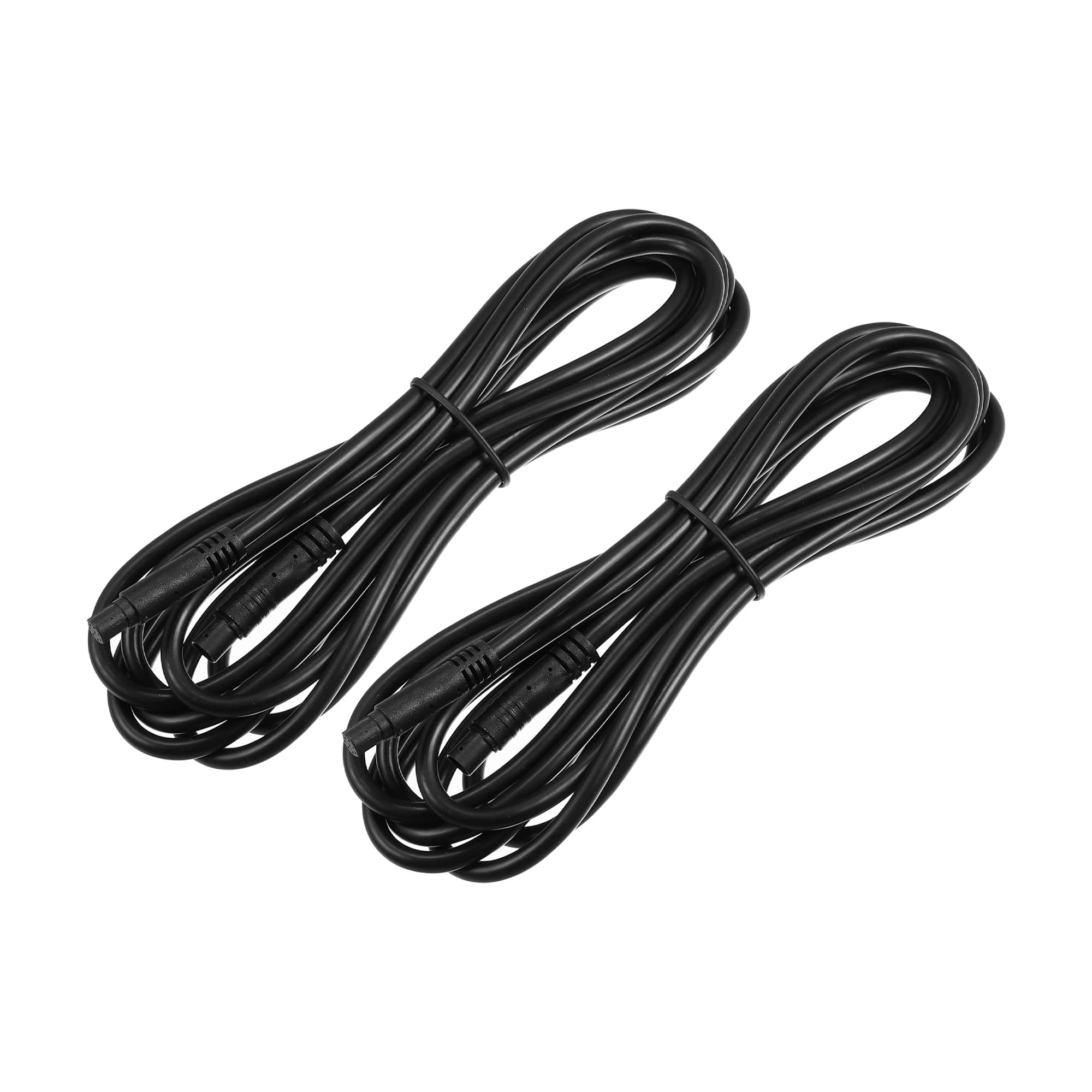 X AUTOHAUX 2 Pcs 8 Pin 9.84ft 300cm Backup Camera Extension Cable Dash Camera Cord Wires Car Rear View Camera