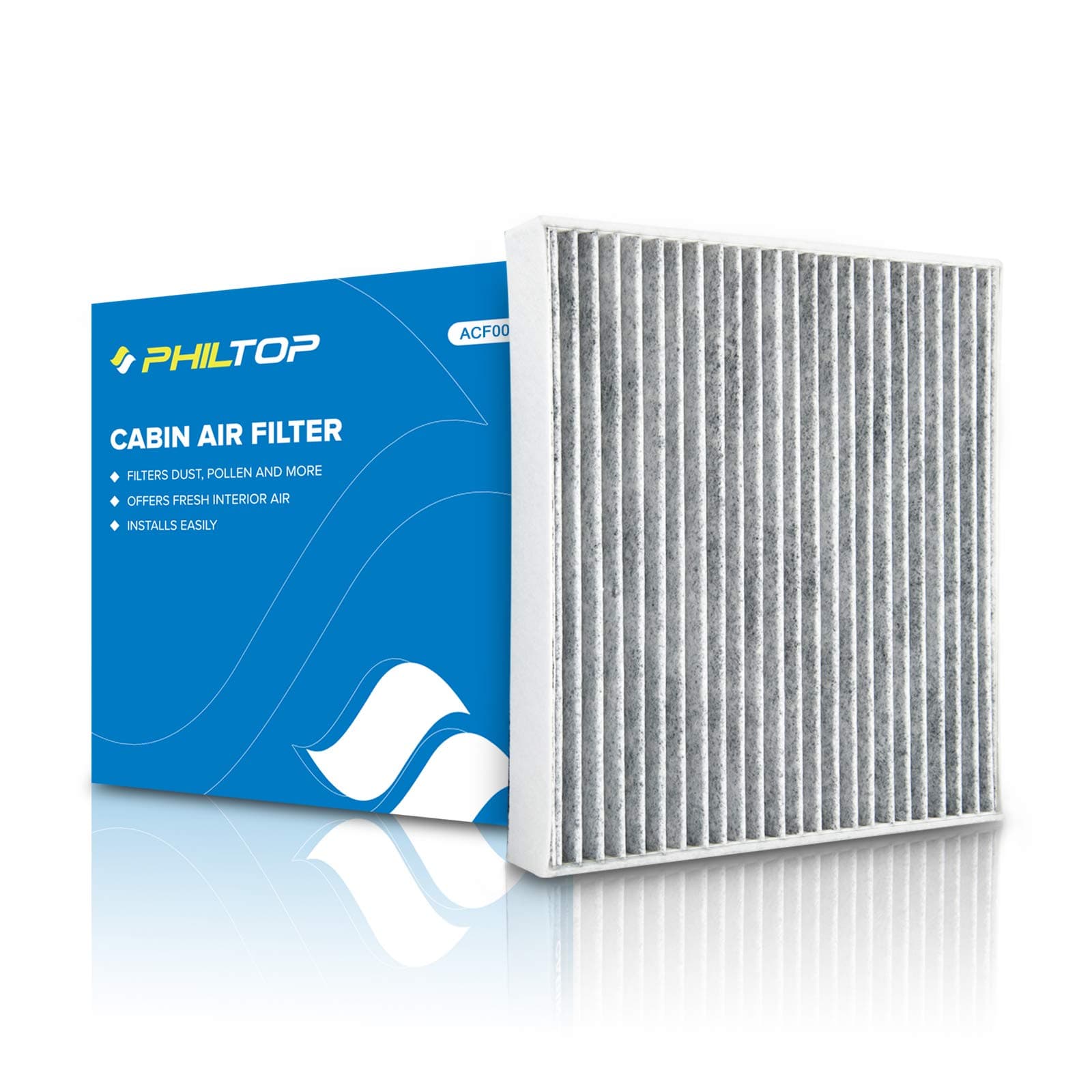 PHILTOP Cabin Air Filter w/Activated Carbon, Compatible with CF10285 Toyota RAV4, Camry, Corolla, Highlander, Prius, Sienna, 4Runner, Tundra, Yaris, Avalon, Prius V, Venza, Matrix, Prius C, Sequoia