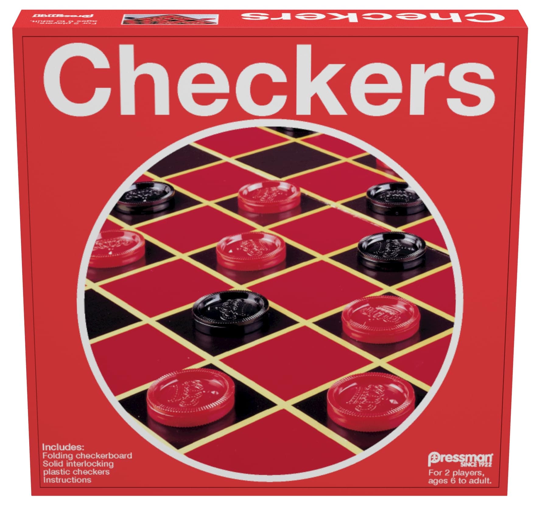 Checkers -- Classic Game With Folding Board and Interlocking Checkers ,5"