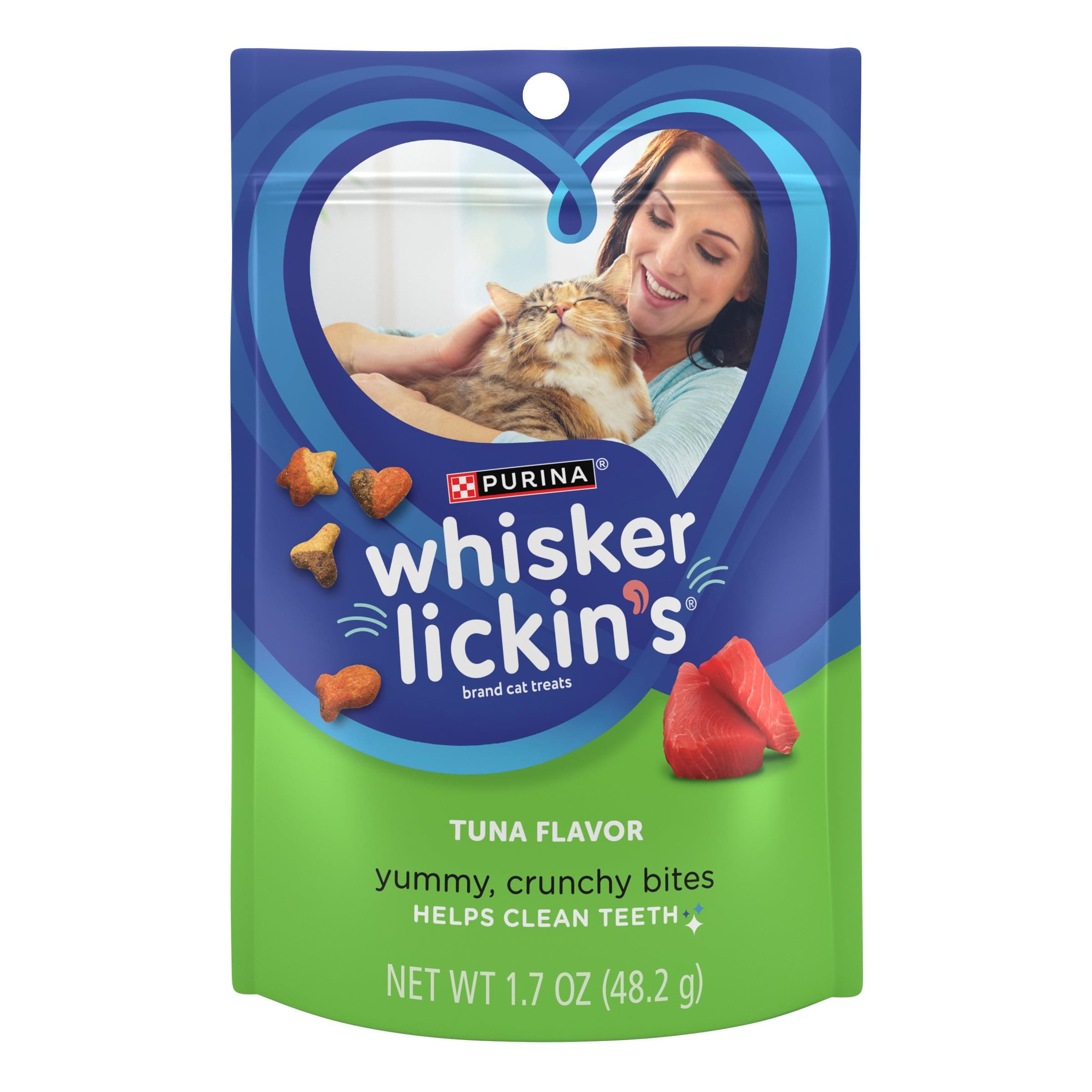 Purina Whisker Lickin's Cat Treats, Crunchy and Yummy Tuna Flavor - 1.7 oz. Pouch